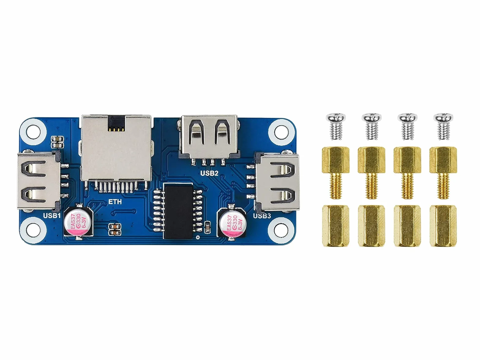 Waveshare Ethernet/USB HUB HAT (B) for Raspberry Pi Series 1x RJ45 3X USB 2.0