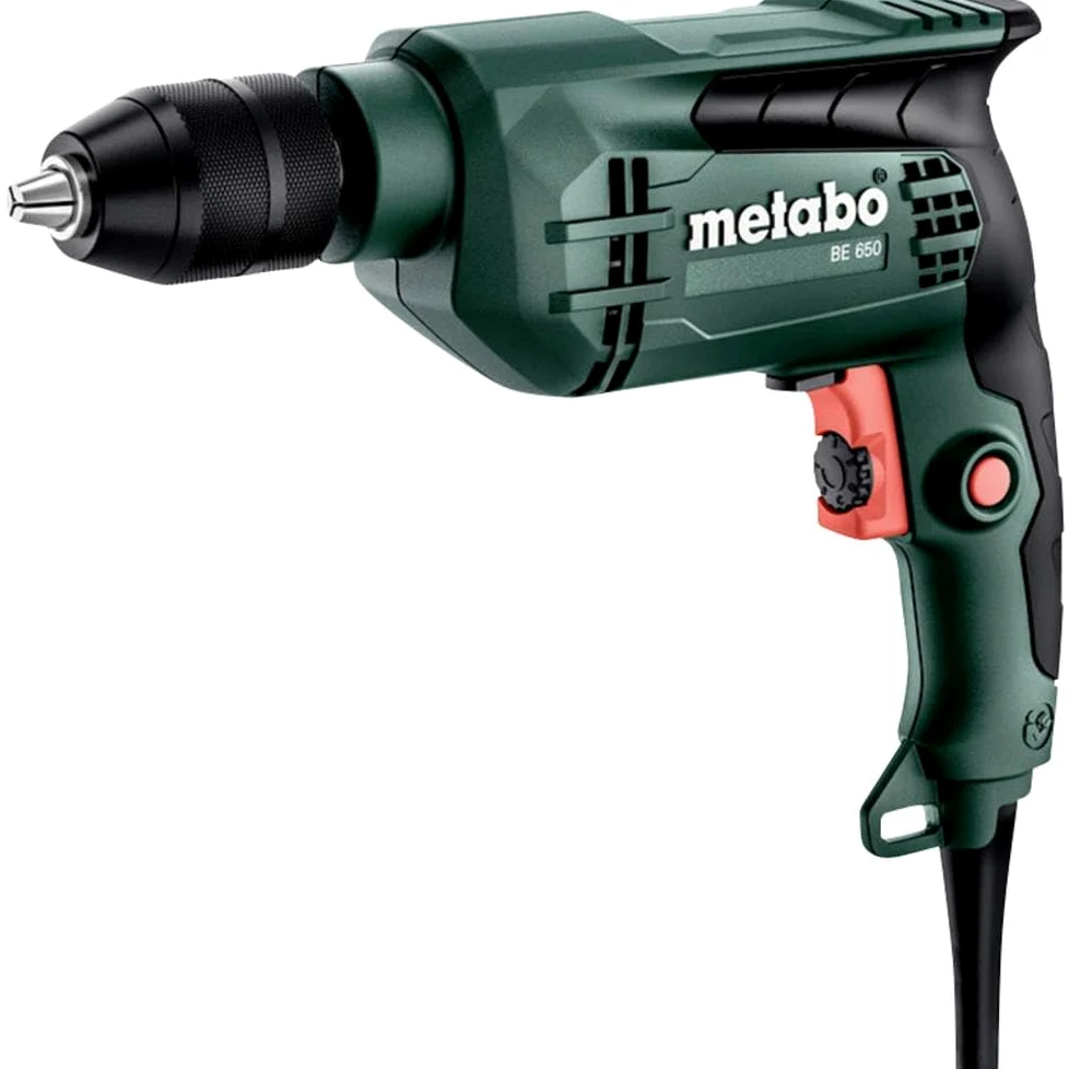 metabo Wiertarka BE 650-650 W, 13 mm, wiercenie w drewnie 30 mm, prędkość obrotowa 2800/min – elektronika Vario, uchwyt szybkomocujący, bieg prawo/lewy, ergonomiczny uchwyt, kompaktowa i wydajna