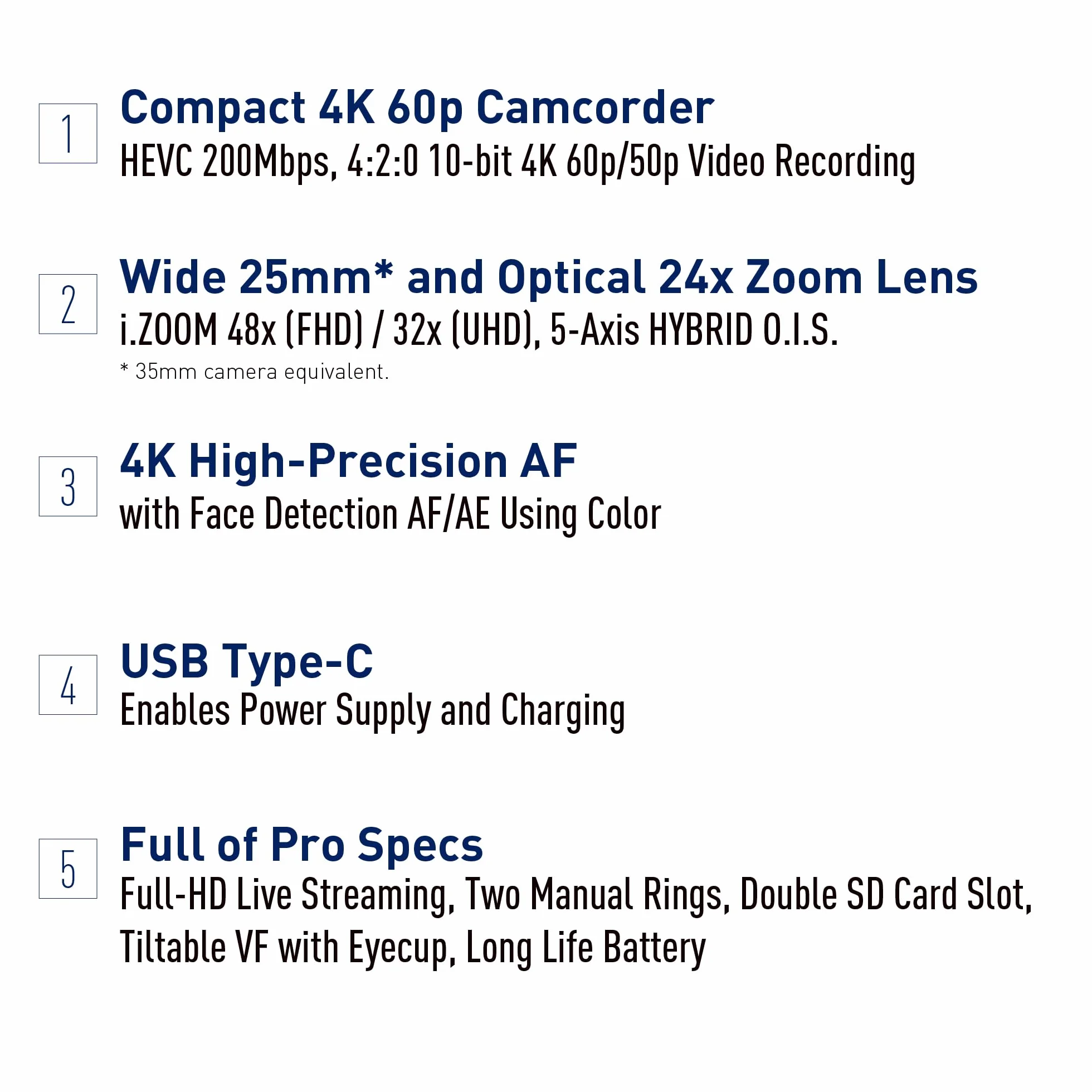 PANASONIC HC-X1600E Camcorder 4K Noir