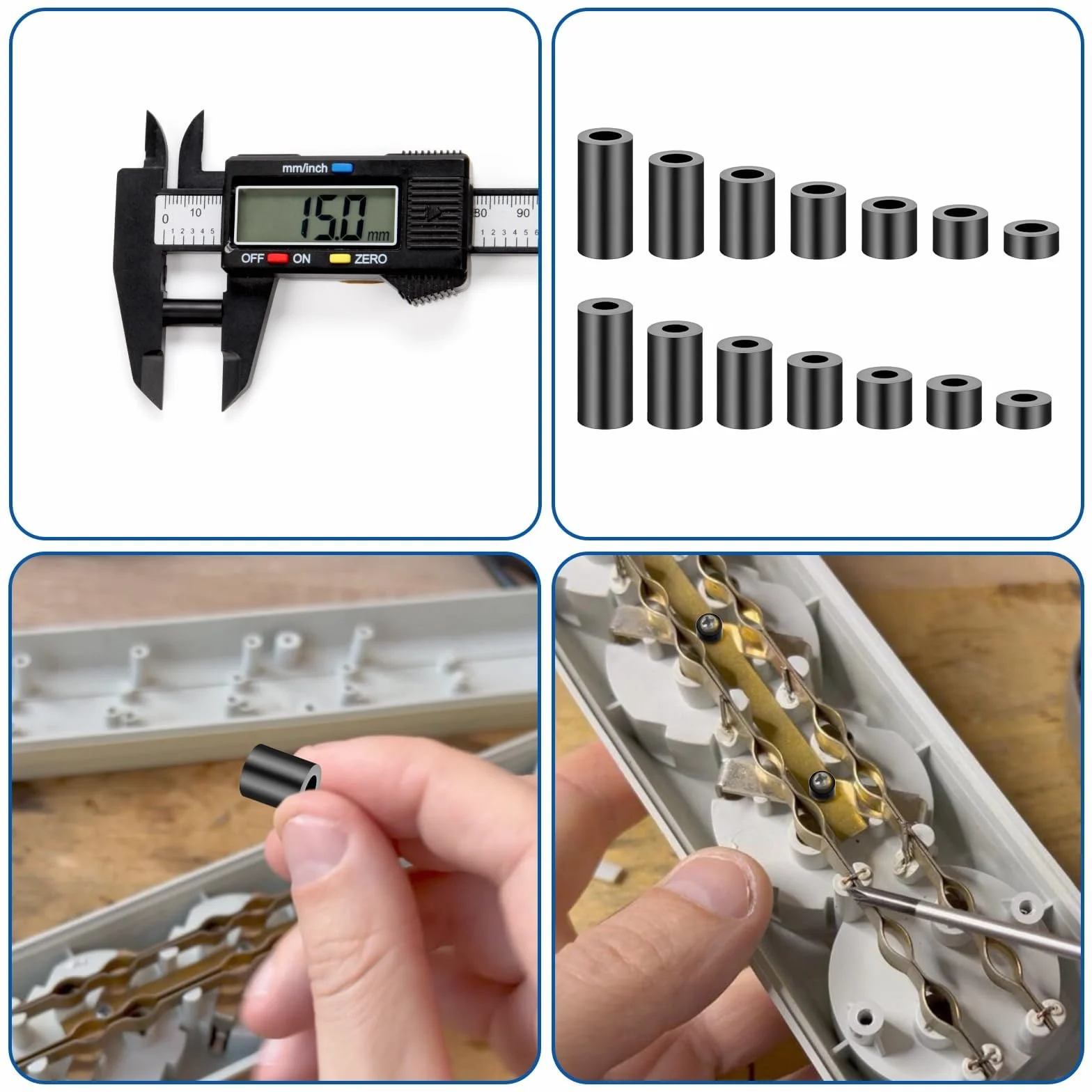 SWTYExt Tuleje Dystansowe M6 z Nylonowej Gumy ABS - 50 Podkładek Izolacyjnych, Okrągłe 11 x 3 mm