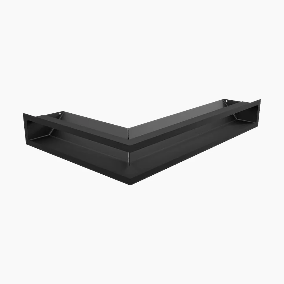 Kratka kominkowa narożnik powietrze prawa czarna 60x40x9 - KRATKI