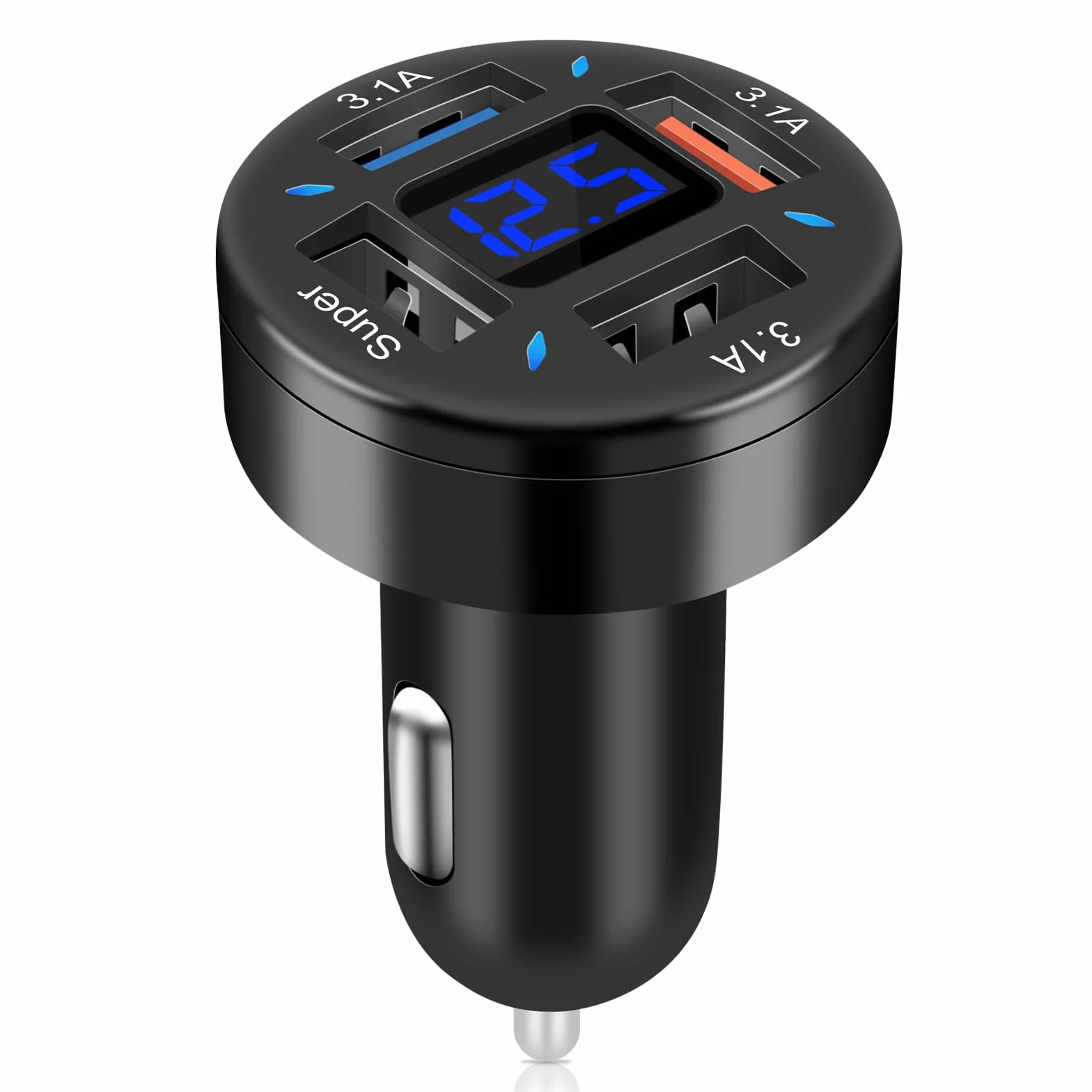 AXFEE Ładowarka samochodowa 66W 4 porty USB 3.1A szybkie ładowanie do iPhone Samsung Huawei Xiaomi