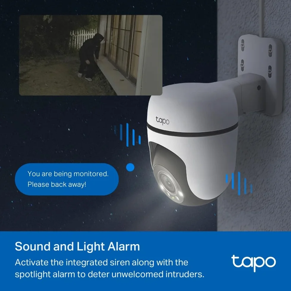 Tapo C510W 2 sztuki Zewnętrzna kamera WiFi 2K 3 MP 360° kolorowe widzenie nocne IP65 wodoodporna dwukierunkowy dźwięk Alexa