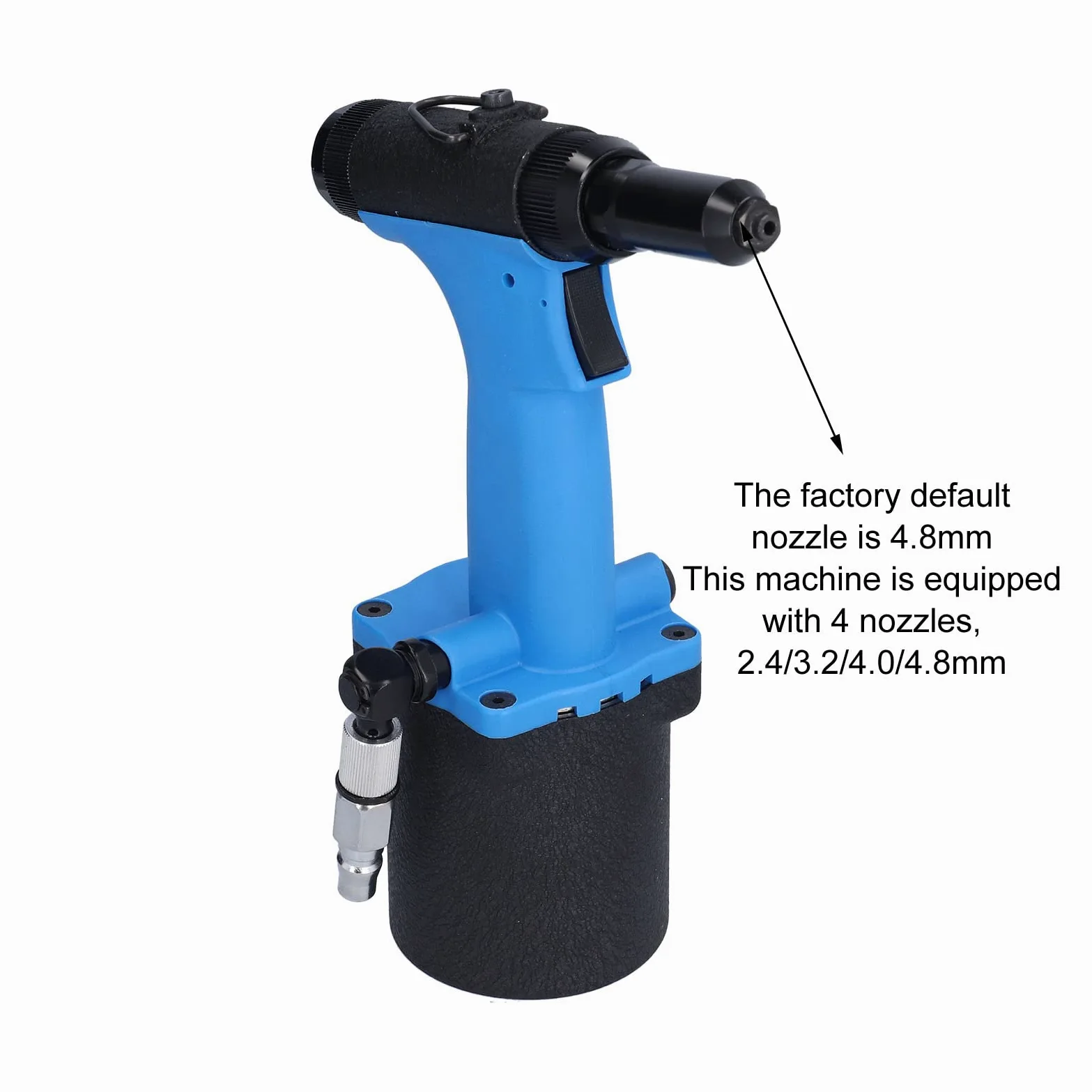 Cocoarm Nitownica Pneumatyczna Pneumatyczny Pistolet do Nitowania ze Stali Stopowej 2,4 4,8 Mm Siła Uciągu 18KN Skok 20 Mm Pneumatyczne Narzędzie do Nitowania Hydraulicznego Napraw Samochodowych