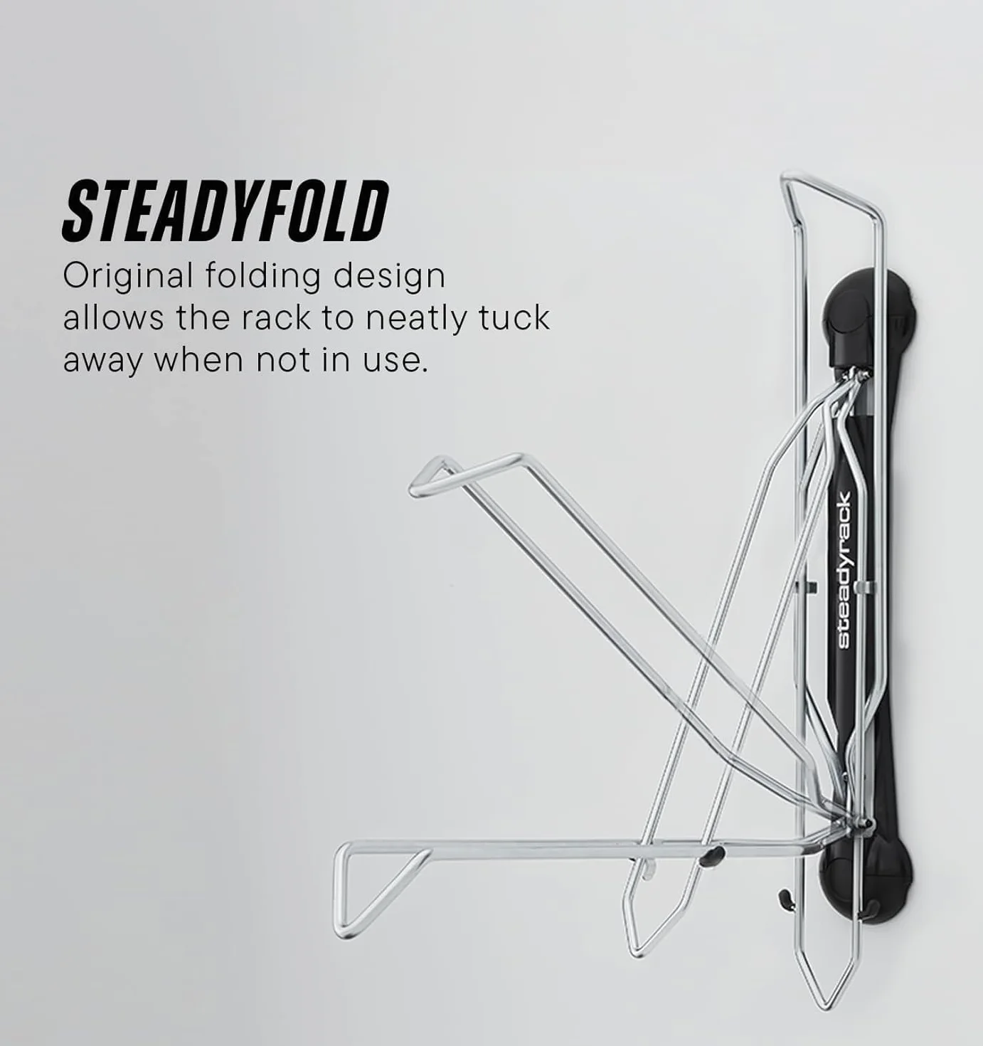 Steadyrack Stojak na rower – klasyczny uchwyt rowerowy – wieszak na rower ścienny jako rozwiązanie do przechowywania w domu, garażu lub parkingu rowerowego