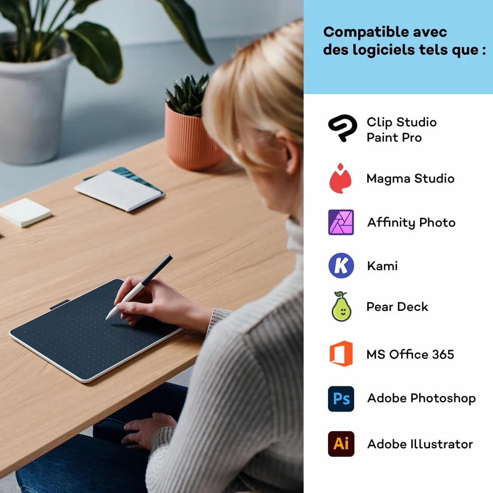 Wacom Tablet M Pen z Bezbateryjnym Długopisem EMR, Bluetooth, do Windows, Mac, Chromebook i Android