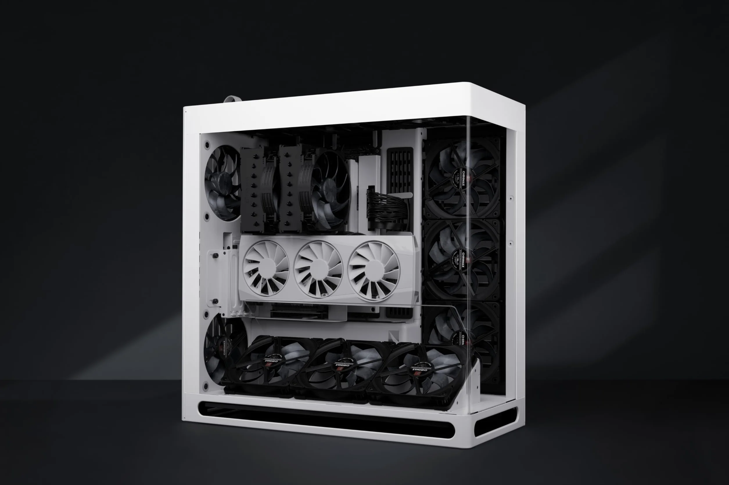 Noctua NF-A14x25 G2 PWM Sx2-PP chromax.black, Dwuwentylatorowy Zestaw do Stosowania w Układzie Sąsiadującym oraz Push-Pull (Czarny)