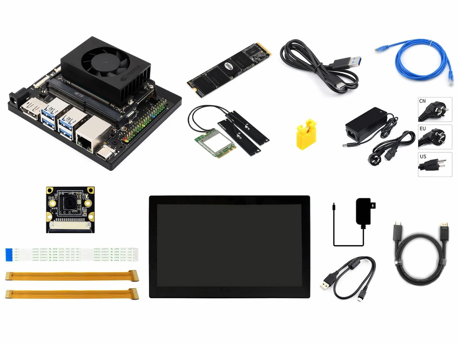 Waveshare Jetson Orin NX AI Development Kit B 16GB Memory Module 13.3inch HDMI LCD Camera