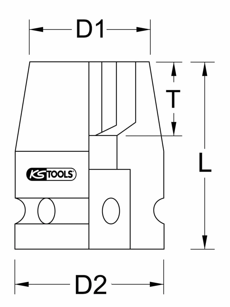 KS Tools 515.1795 Gniazdo silowe szesciokatne, krótkie,95mm, 1"