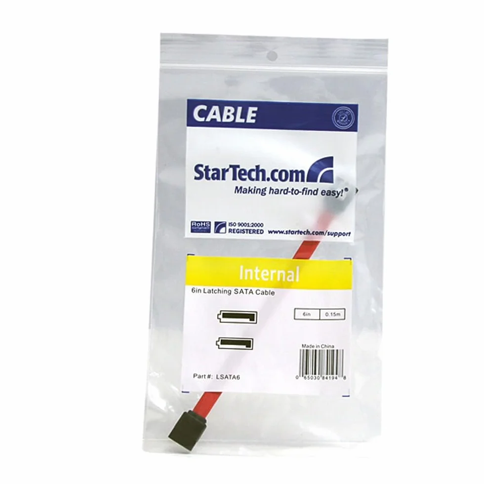 StarTech.com Zatrzaskowy kabel SATA Serial ATA 150/300/600 15 cm czerwony LSATA6