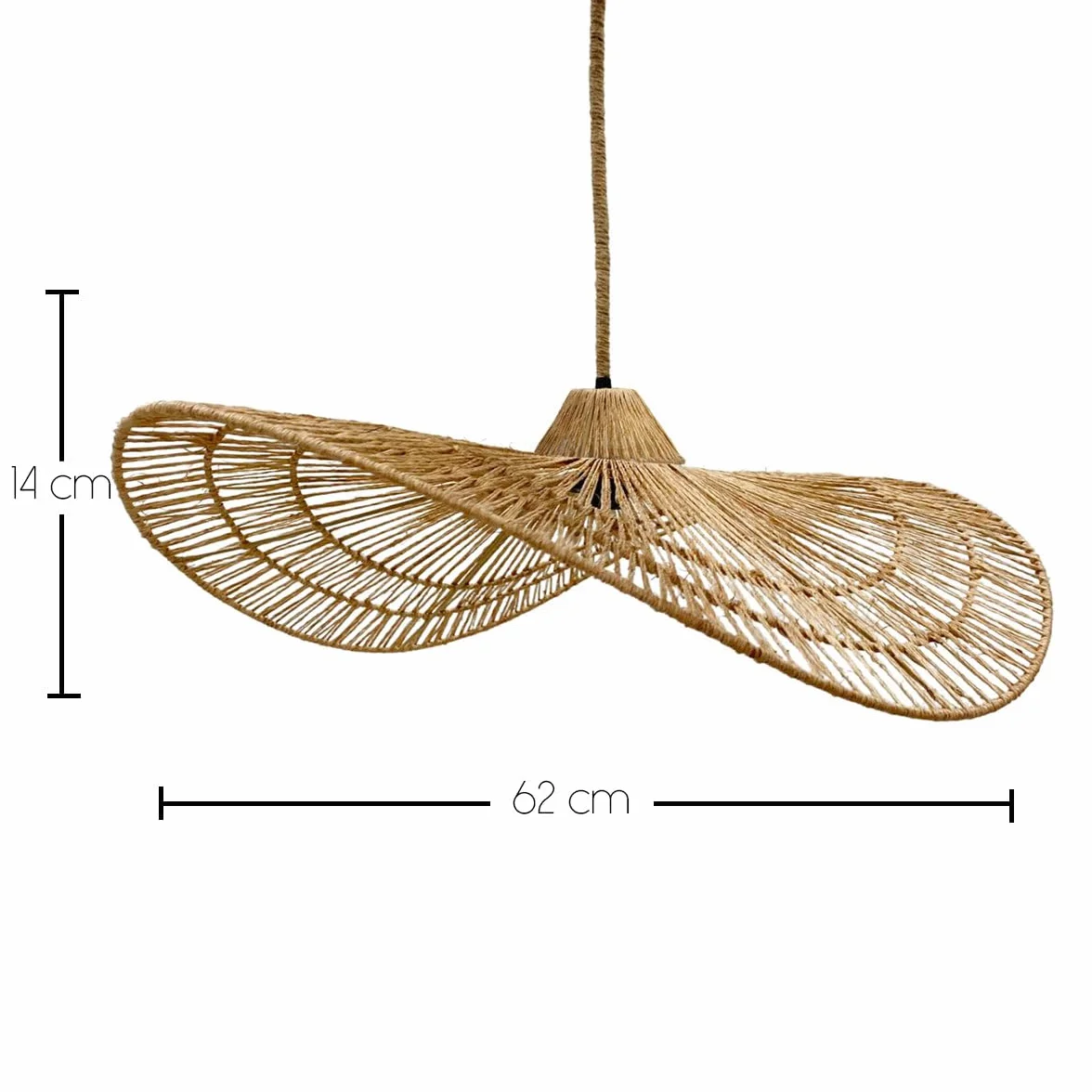 Zewnętrzne zawieszenie sieciowe MARBELLA OUTDOOR KABEL z naturalnej juty w stylu boho, długość kabla 5 m