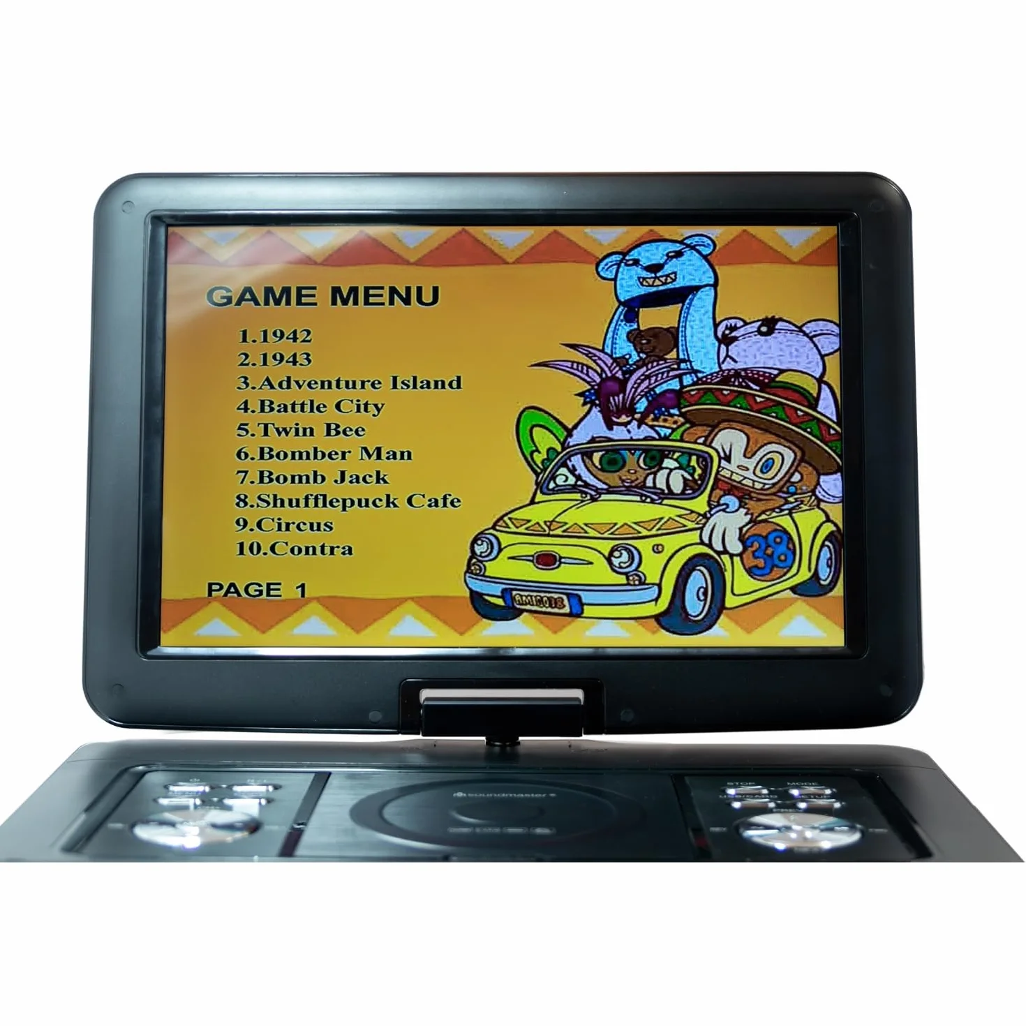 Soundmaster PDB1600SW przenośny odtwarzacz DVD DVB-T2 tuner HD 15,4" 300 gier