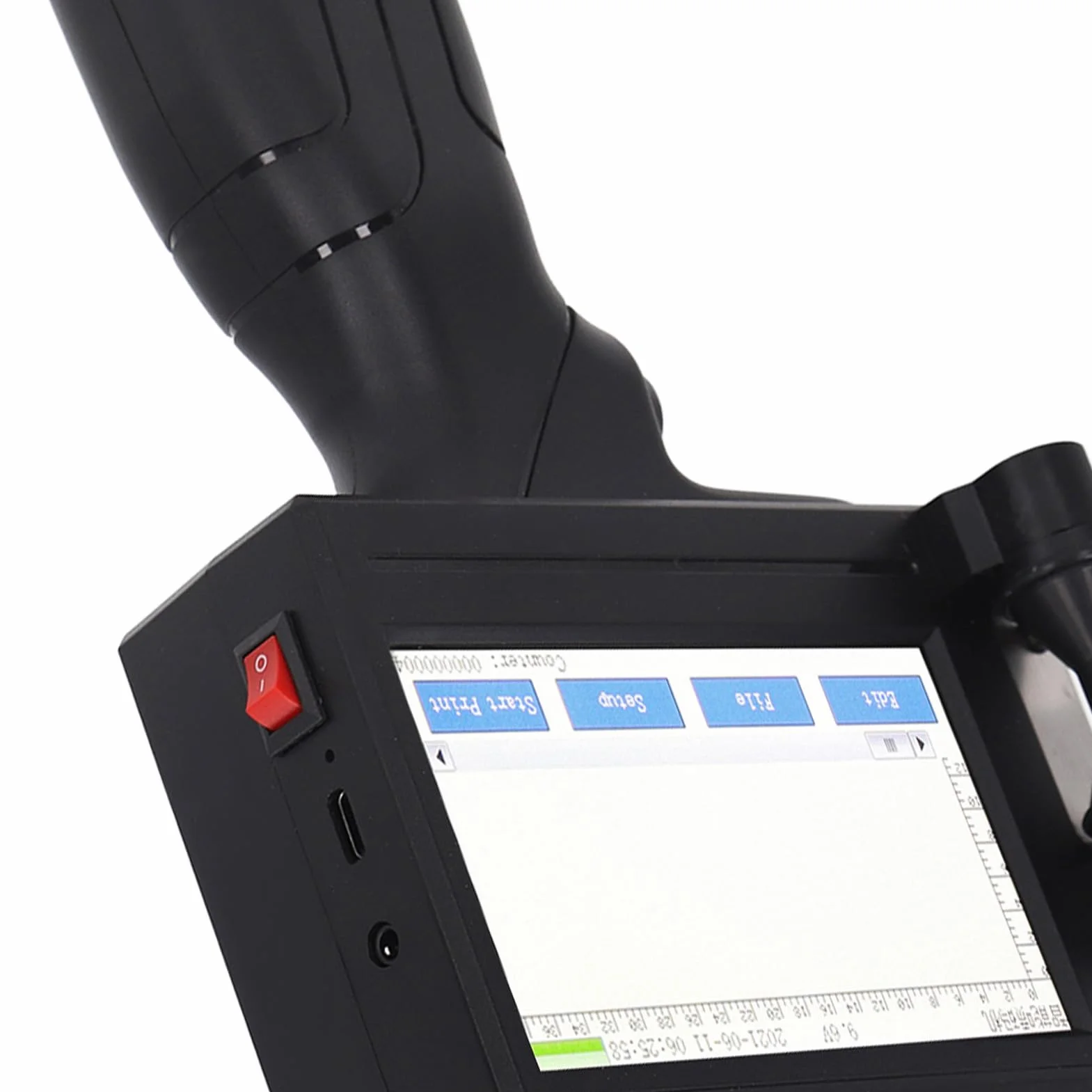 Ręczna Drukarka Atramentowa, Ręczny Pistolet do Drukarek Atramentowych SC18 12,7 Mm z Ekranem Dotykowym LED o Przekątnej 4,3 Cala, Przenośna Maszyna do Kodowania Atramentowego