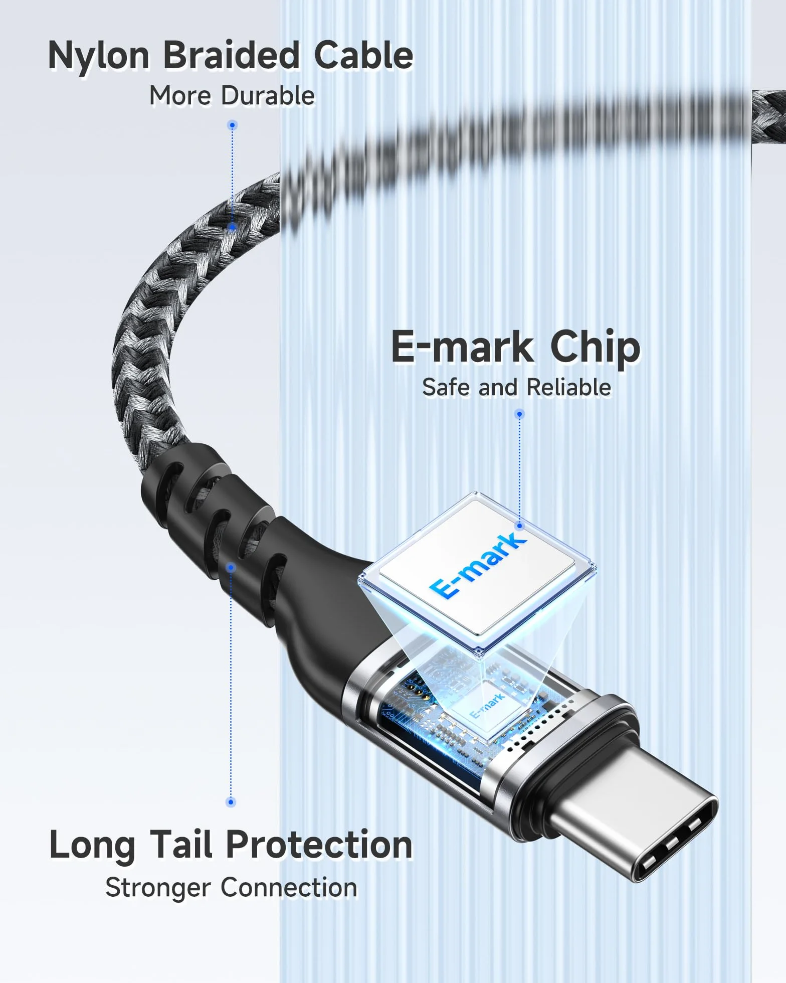 3 w 1 kabel do szybkiego ładowania USB C 100 W 1,2 m dla iPhone 16/15/14, Galaxy S24/S23, Huawei, MacBook