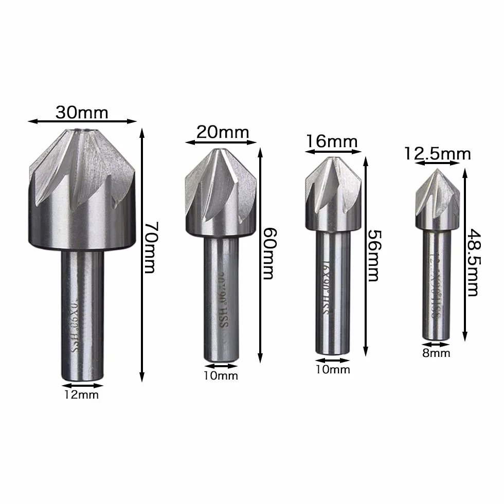 Wiertło stożkowe z łbem sześciokątnym, Wiertło stożkowe HSS 120 stopni, trzpień prosty, gratowanie, fazowanie, 6-50 mm(35mm 120 Degree)