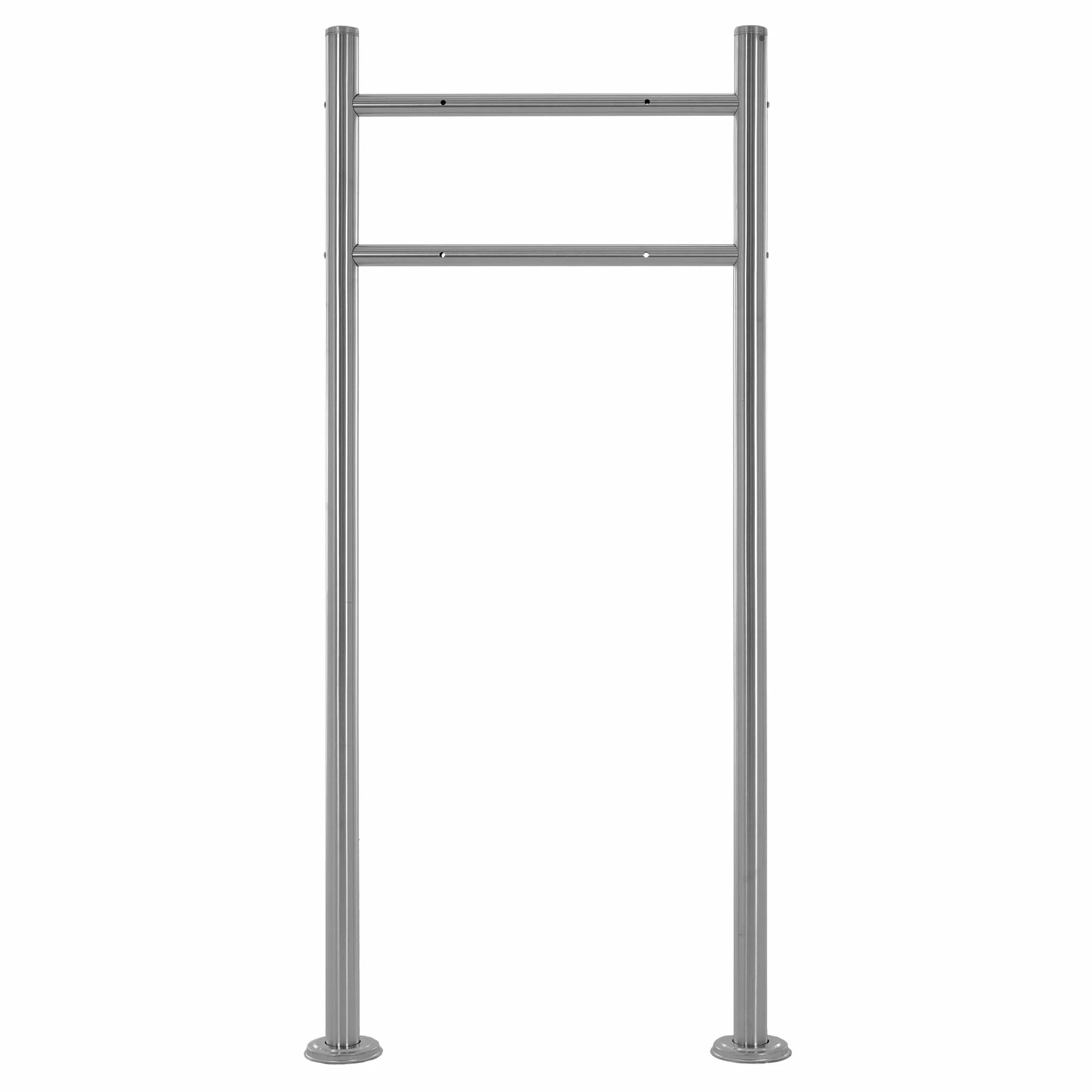 ML-Design Stojakna skrzynke na listy ze stali nierdzewnej srebrny metalik 120 cm, okragly, wolnostojacy, slupek przykrecany, uchwyt do montazu na scianie, nowoczesny, trwaly