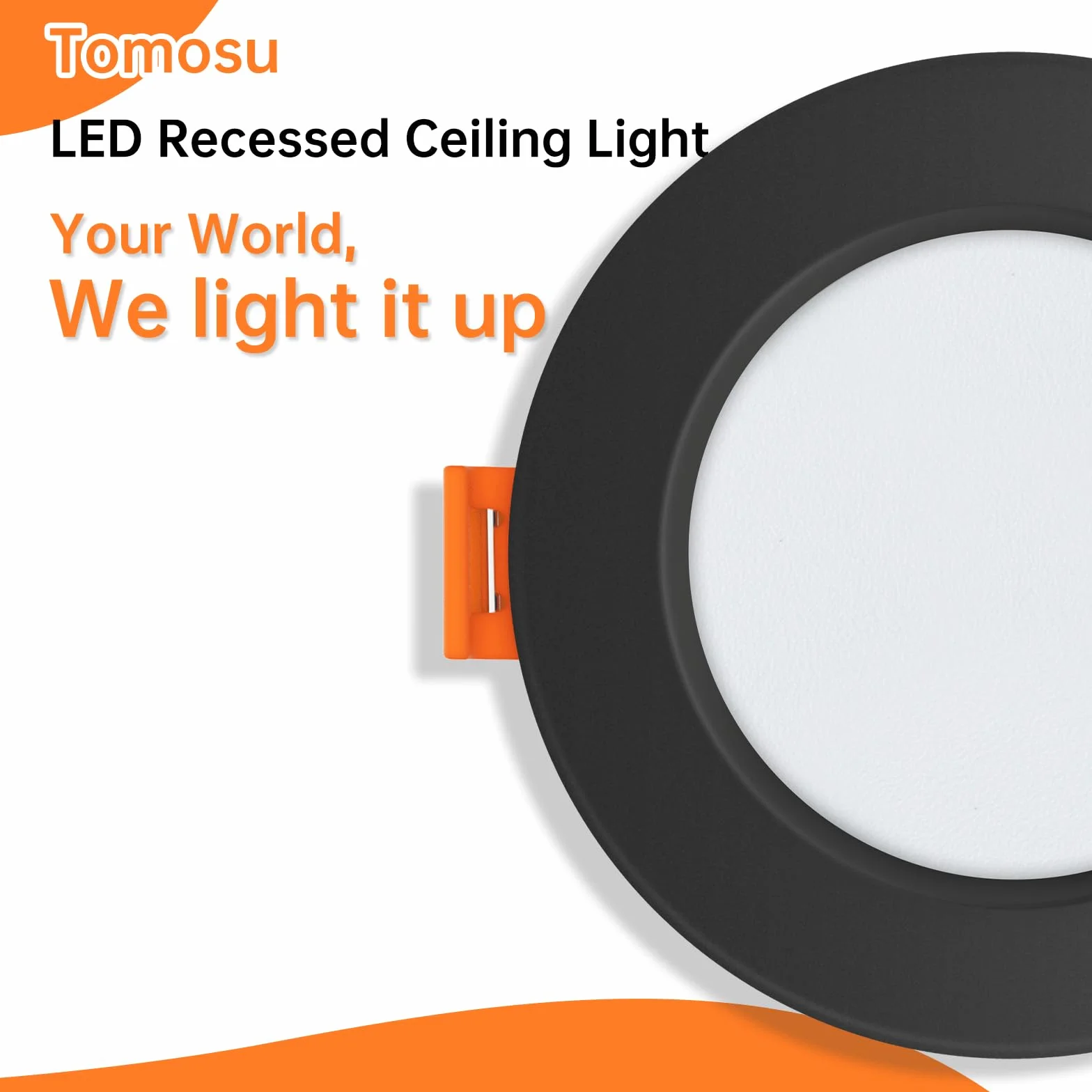 Tomosu 20 sztuk LED reflektorów do zabudowy 230V czarny, 5W 450LM punktowe lampy sufitowe płaskie, ciepła biel 2700K-3000K, IP44 LED punktowe lampy sufitowe do łazienki, kuchni, salonu, okrągłe