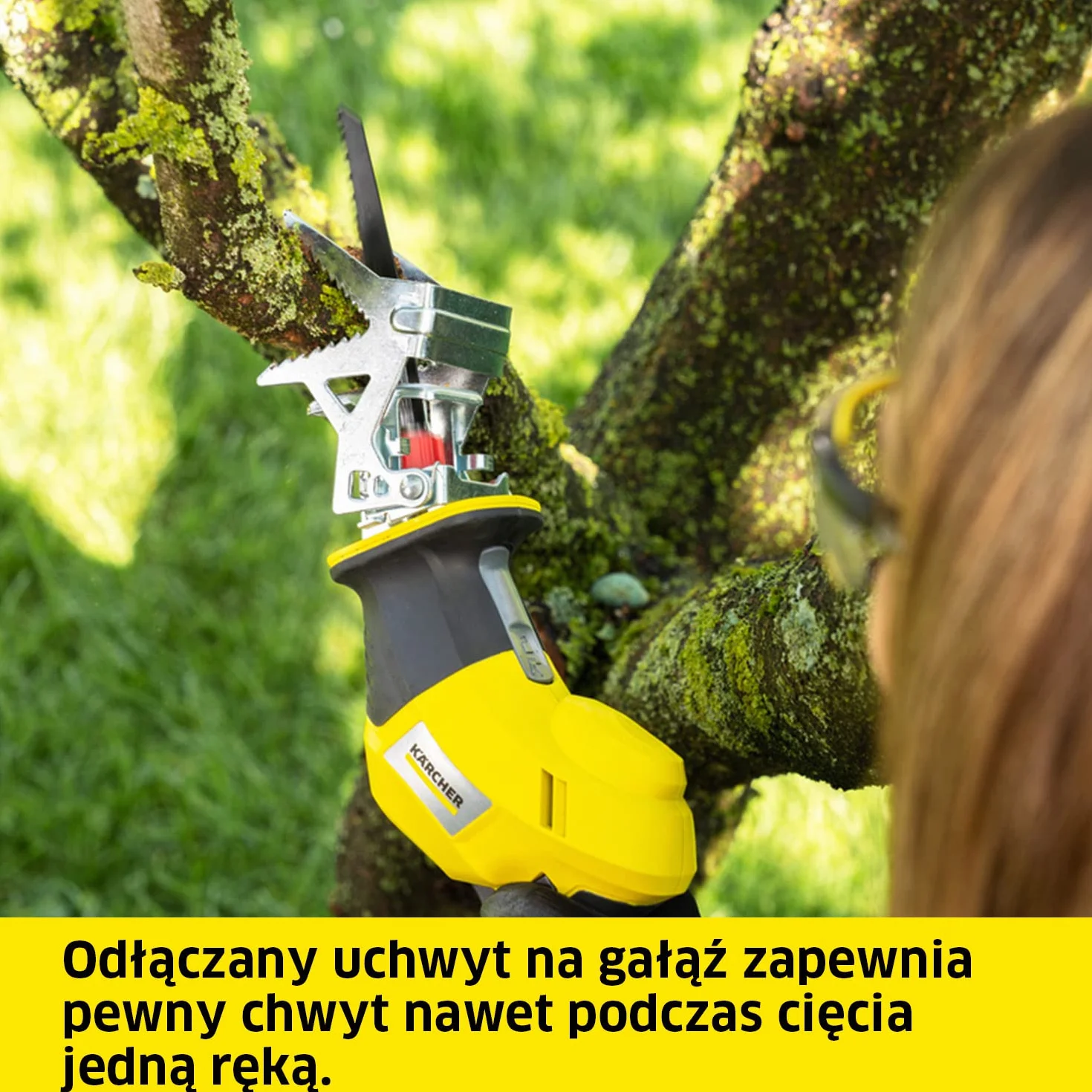 Kärcher Pilarka akumulatorowa 18 V PGS 4-18, do gałęzi 8 cm, odłączany uchwyt, 120 cięć na ładowaniu