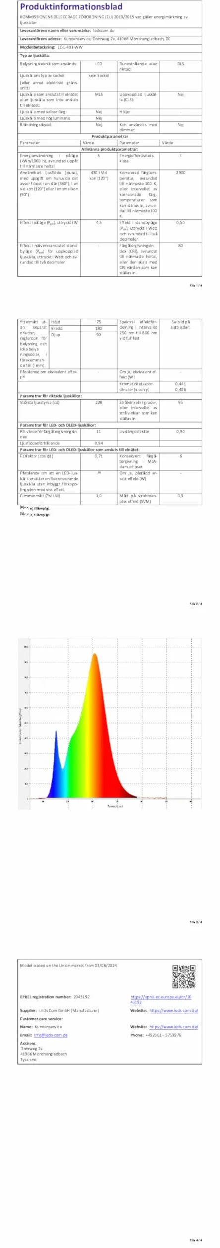 ledscom.de Gniazdo ścienne WAST do zastosowań zewnętrznych, IP44, 2-krotne, czarne, z downlightem LED, 430 lm, ciepła biel