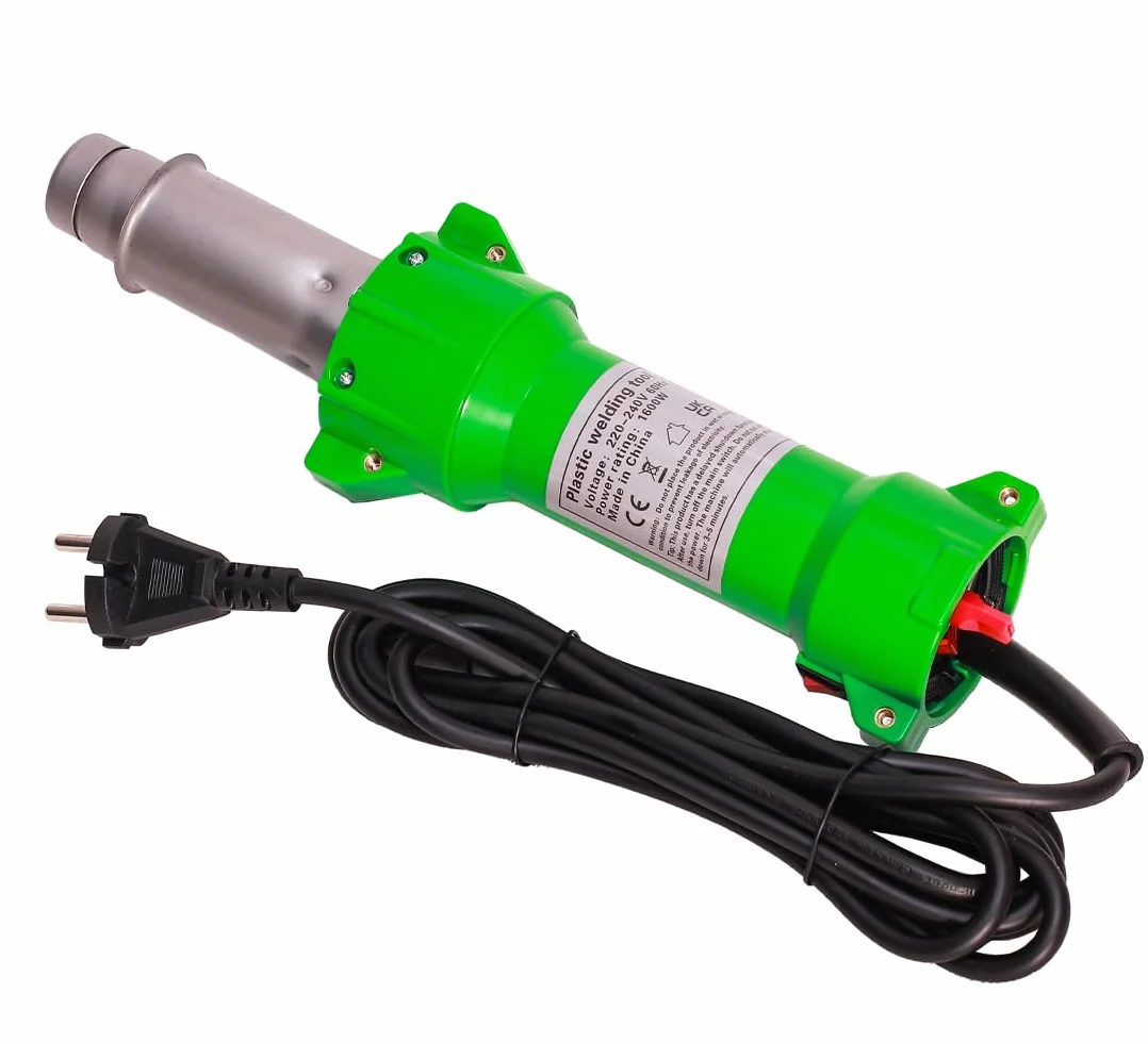 Pistolet na gorące powietrze 1600 W, spawarka z tworzywa sztucznego PVC TPO, oświetlenie LED, z zestawem do spawania motyla, dysze spawalnicze, zestaw do przycinania powłok