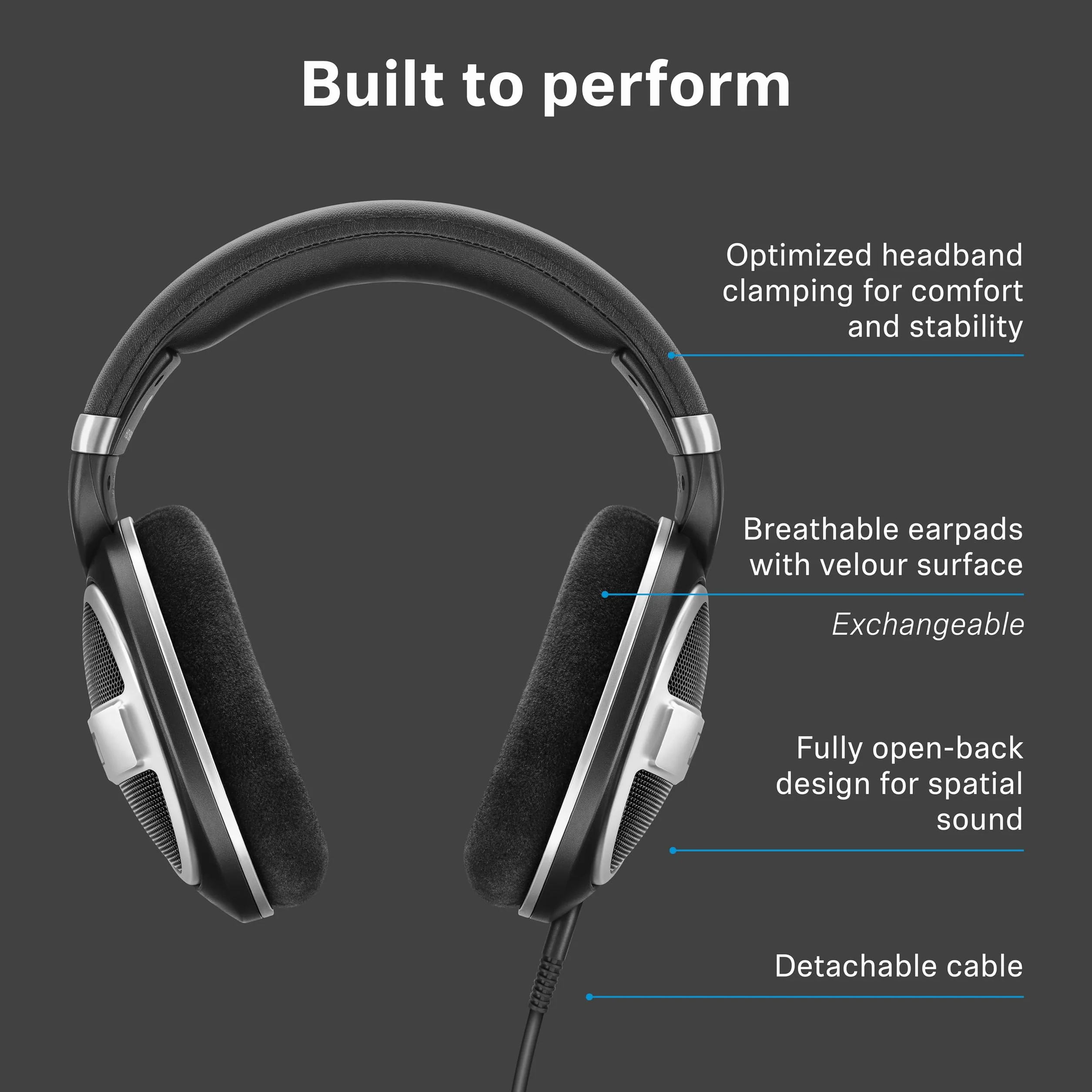 Sennheiser Słuchawki Nauszne 508697 Czarny Srebrny