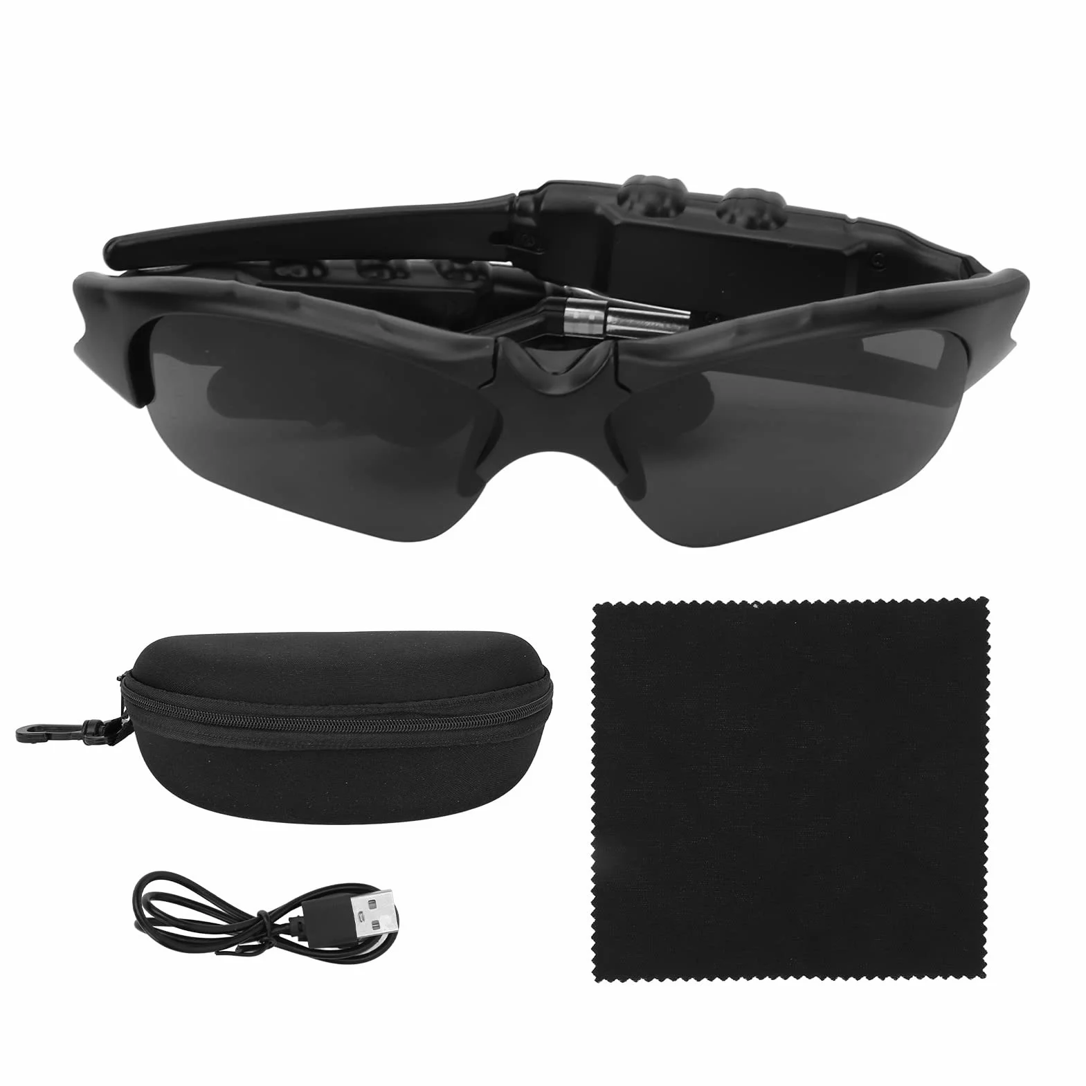Inteligentne Okulary Przeciwsłoneczne Bluetooth, Czarne Soczewki Polaryzacyjne Bezprzewodowe Muzyczne Okulary Przeciwsłoneczne, Otwarty System Głośników Stereo, Sportowe Okulary Przeciwsłoneczne na