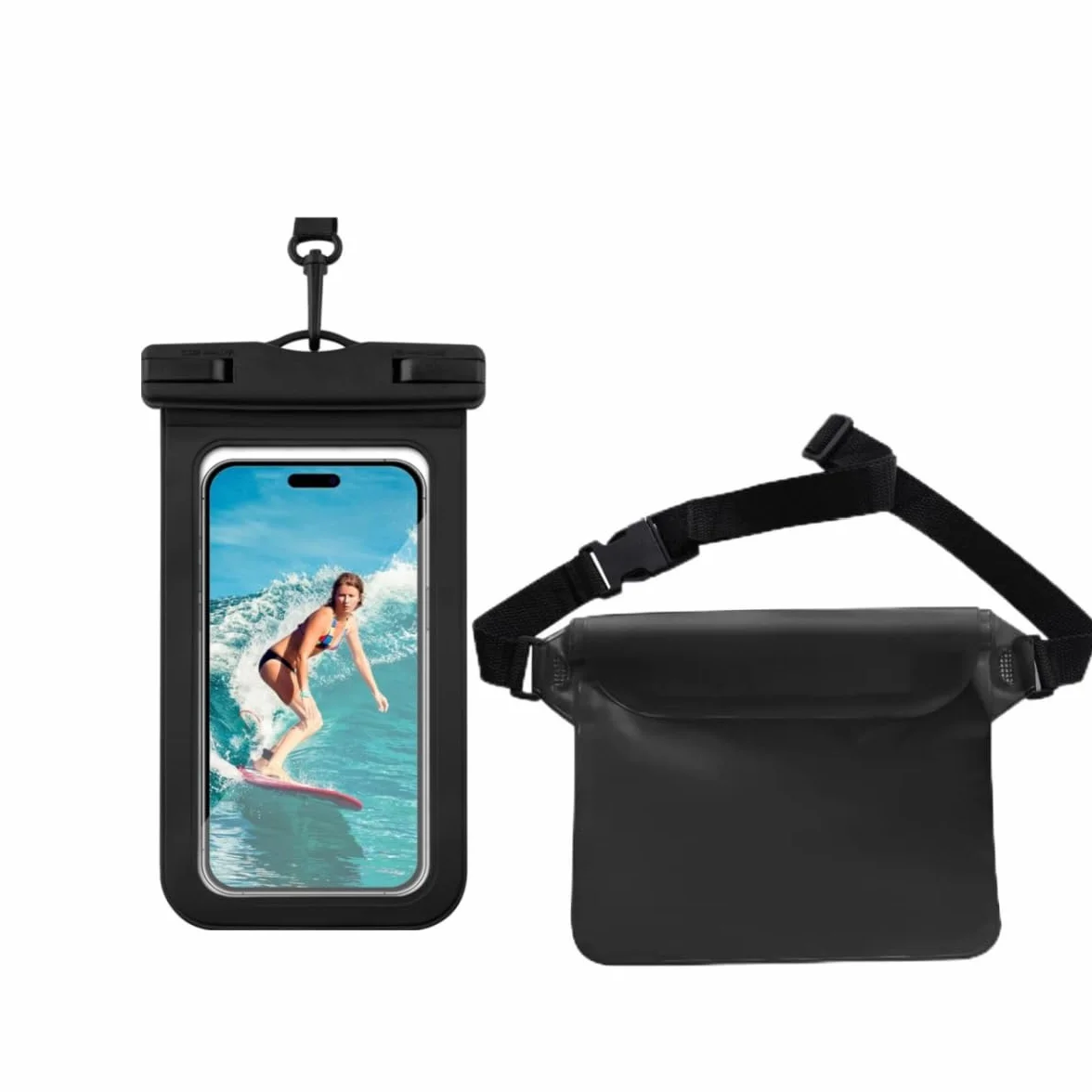 Voarge Wodoszczelne etui na telefon komórkowy 2 sztuki uniwersalne do sportów wodnych