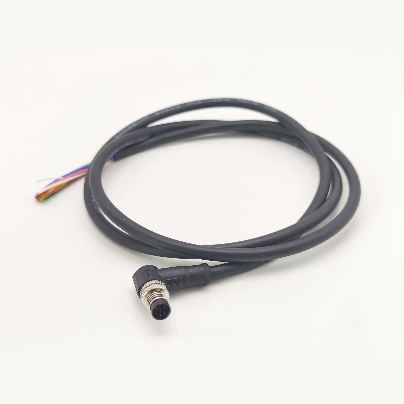 M8 8-pinowy męski kabel złączowy, kod kątowy kabel formujący męski czujnik lotniczy elektryczny kabel PCW przemysłowy formowany kabel AWG24 (5 metrów)