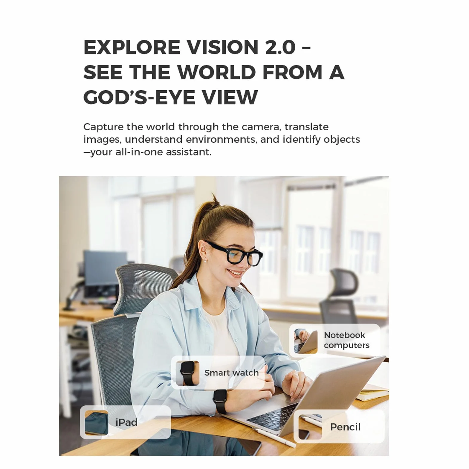 Inteligentne Okulary Bluetooth Tłumaczenie AI ChatGPT 26 Języków Kontrola Głosu