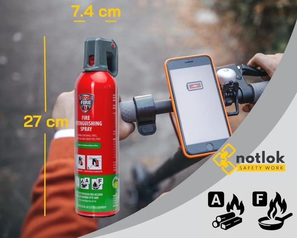 750g Gaśnica do pożarów elektrycznych | Spray gaśniczy A F + Baterie litowe i akumulatory samochodowe | Gaśnica do pożarów tłuszczu, gaśnica domowa, do samochodu, biura