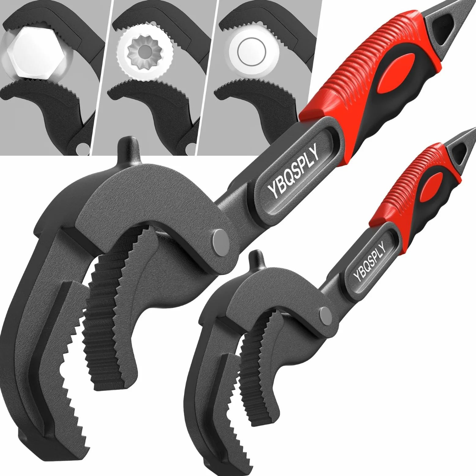 Zestaw kluczy do rur, klucz samoregulujący 2-częściowy zestaw kluczy hydraulicznych - klucz nasadowy do rur do standardowych nakrętek 0,6"-2,4"/14-60 mm, nieregularne nakrętki, zastosowanie