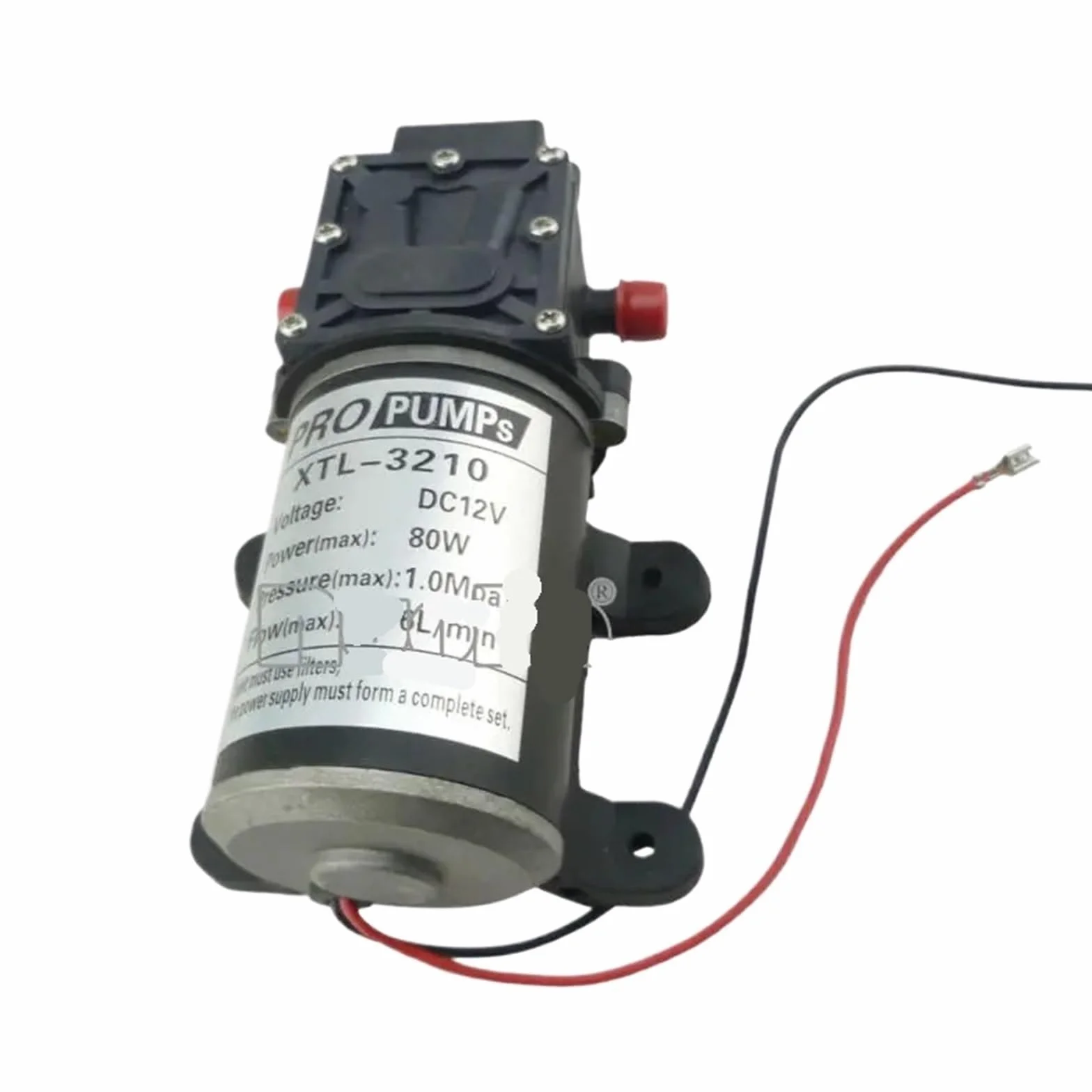 Membranowa pompa wodna 12 V 80 W mini 6 l/min pompa samozasysająca 6 bar wysokociśnieniowa pompa natryskowa rolnicza (typ przełącznika ciśnienia, 24 V)