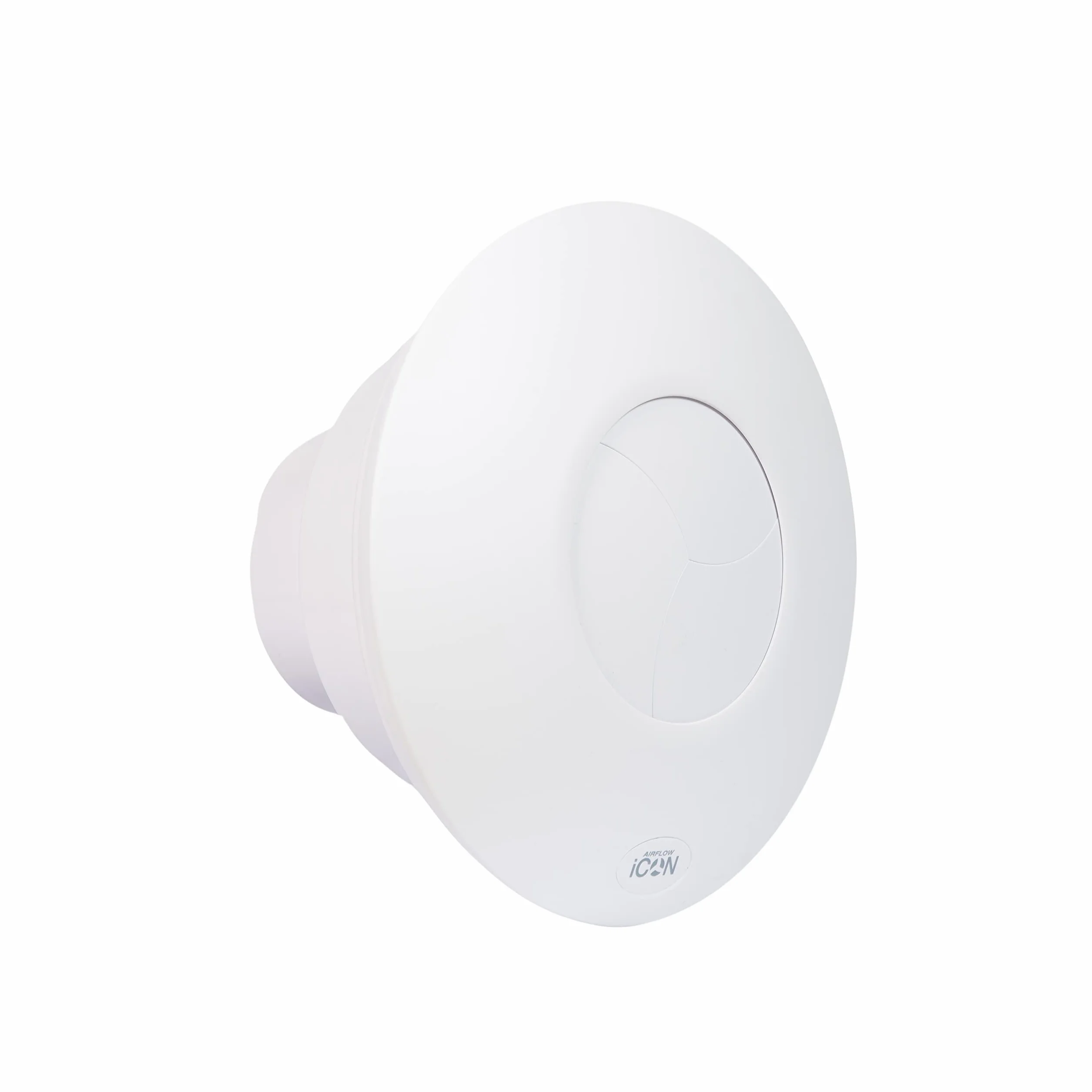 Airflow® iCON 30 wentylator wyciągowy, 100 mm/4, przepływ 33 l/s, oszczędność energii 10,7 W, cicha roleta iris, opcjonalna wilgotność, PIR i moduły czasowe, sprzedawane oddzielnie, 3 lata