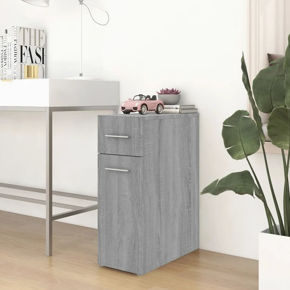 Sonoma szafka apteczna, szara, 20 x 45,5 x 60 cm, z materiału drewnopochodnego, wąska wysoka szafka z dużą ilością miejsca do przechowywania artykułów gospodarstwa domowego i żywności, łatwe