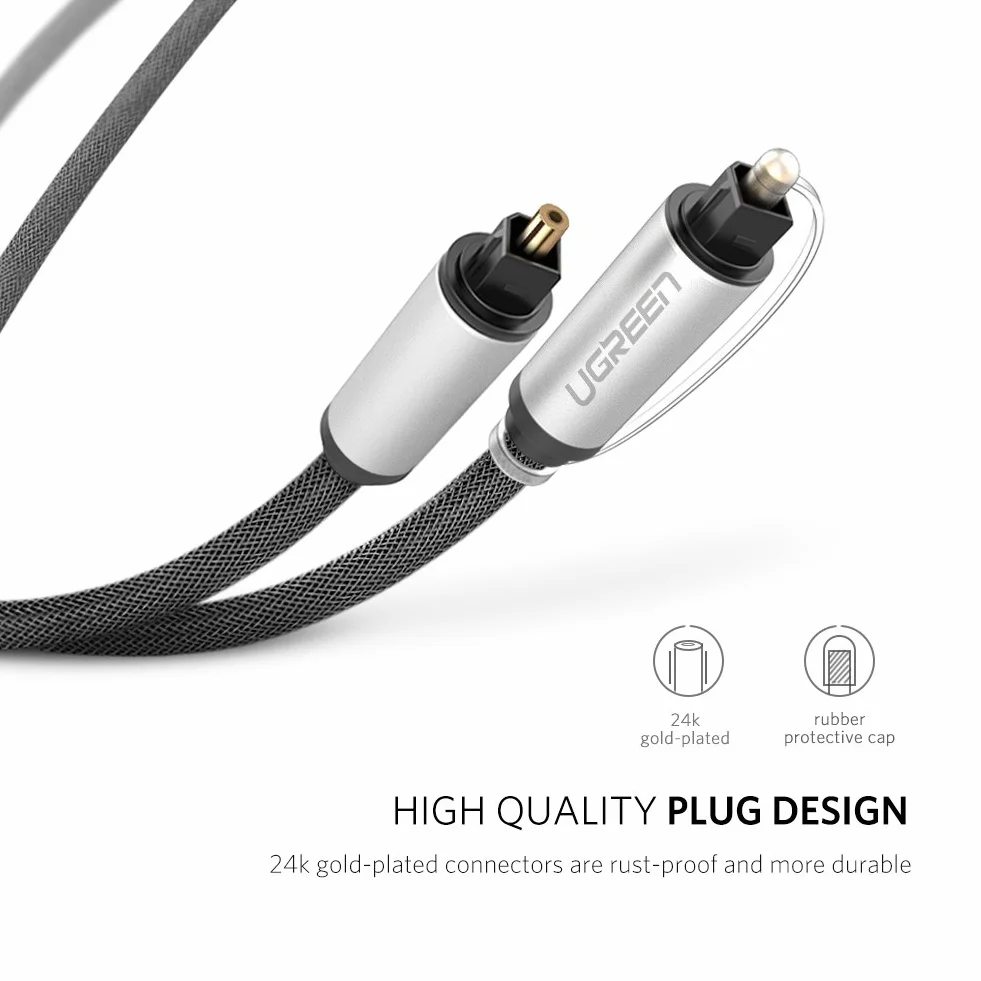 Ugreen 3 m Toslink Audio Kabel Czarny Toslink Męski