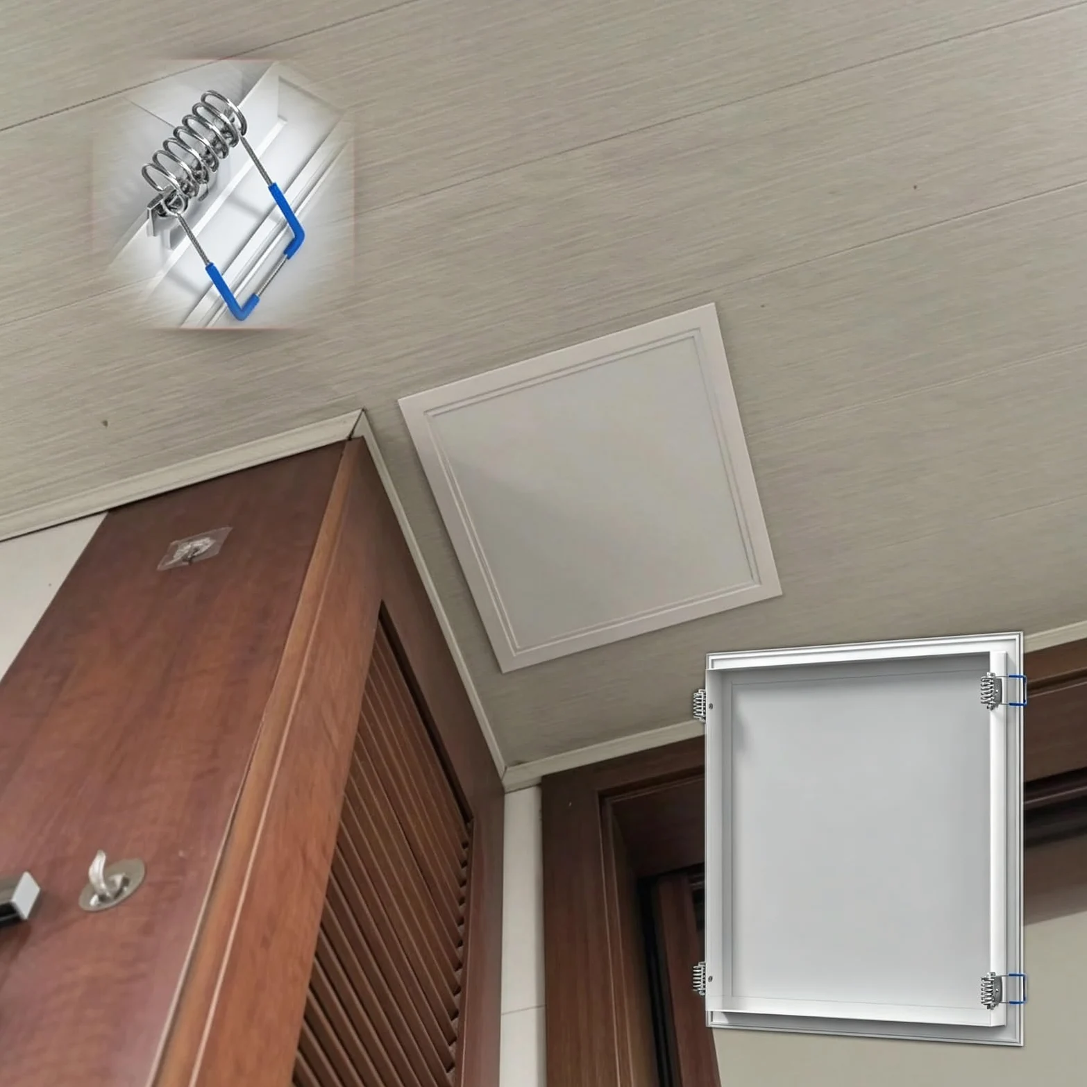 Niestandardowa aluminiowa klapa turystyczna z zatrzaskiem, bez wiercenia | Niewidoczne drzwi wejściowe sufit korytarz balkon łazienka, wpuszczana klapa serwisowa