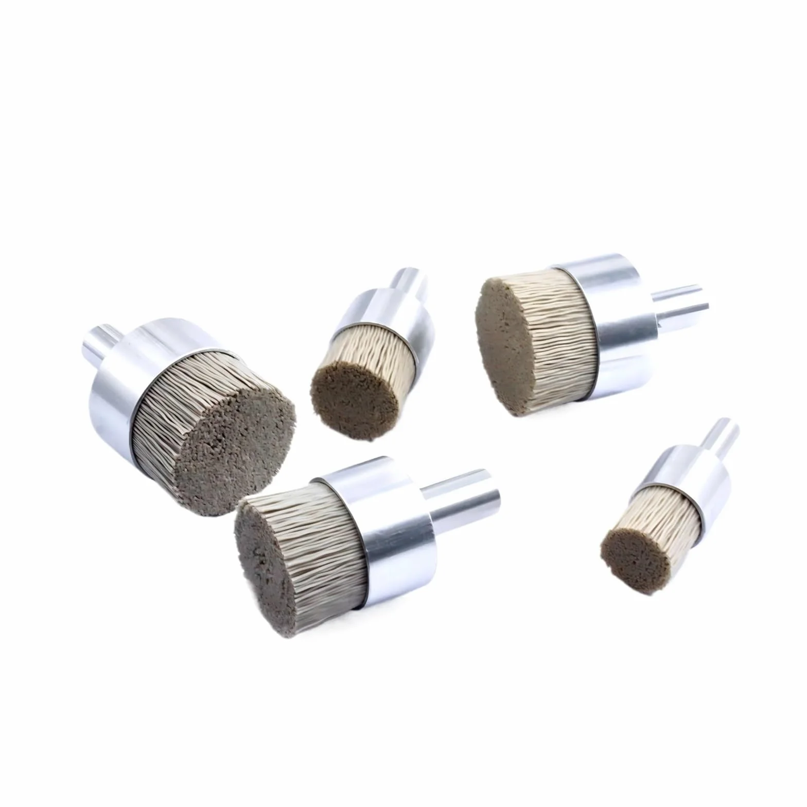 Nasadki szczotkowe do wiertarek, Zestaw szczotek końcowych metalowego koła garnkowego Wiertło Tlenek glinu Nylon ścierny 4-28 mm, ziarno 240-500(Grit500 Diameter27mm)