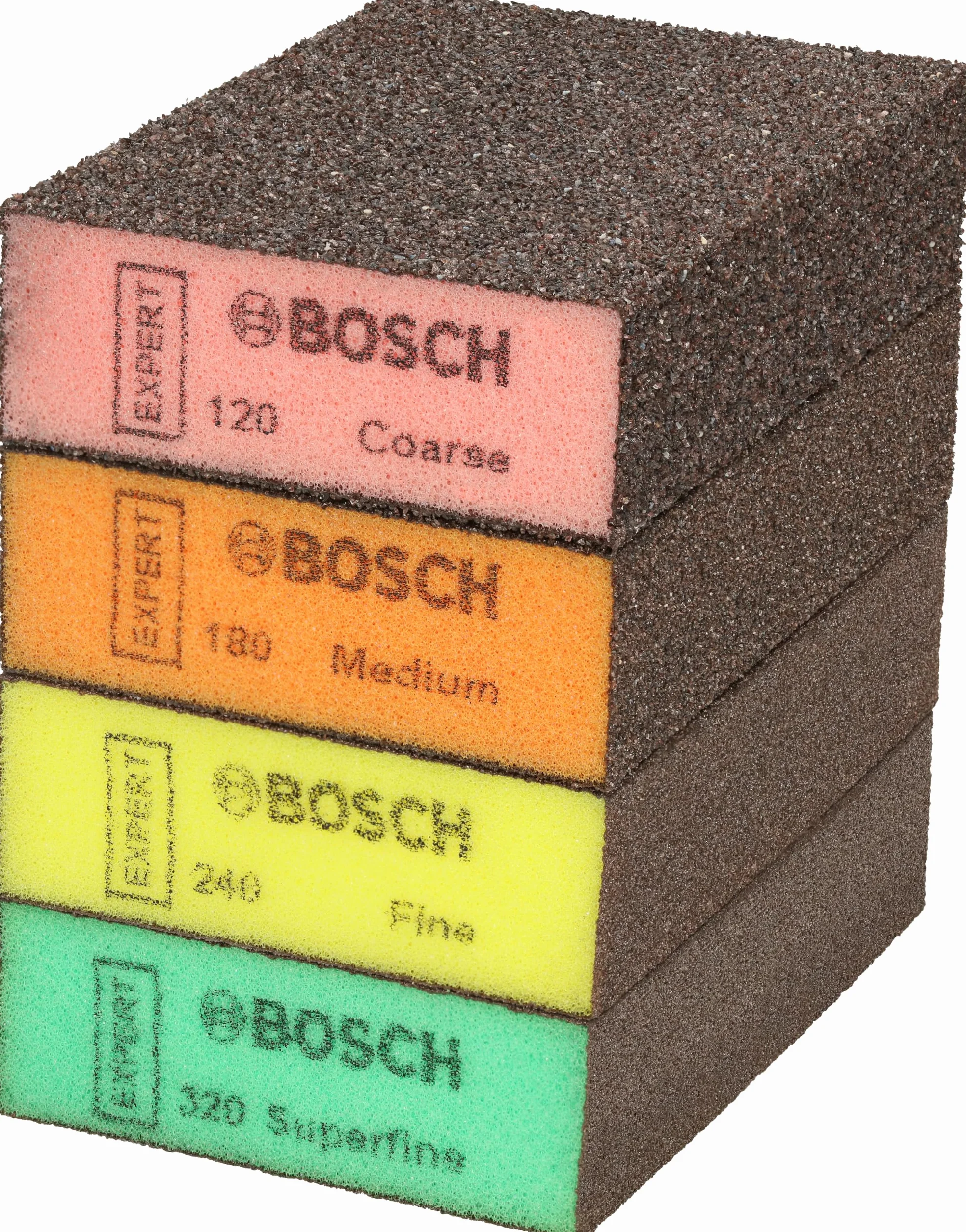 Bosch 20 x gąbka szlifierska EXPERT S471 Standard (do malowania na drewnie, miękkim drewnie, Ø 69 x 97 x 26 mm, grubo/średnia/drobna/bardzo drobna, profesjonalne akcesoria do szlifowania ręcznego)