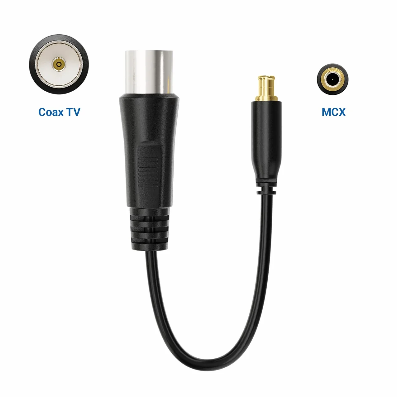 deleyCON adapter anteny koncentryczny DVB-T MCX gniazdo na wtyk czarny