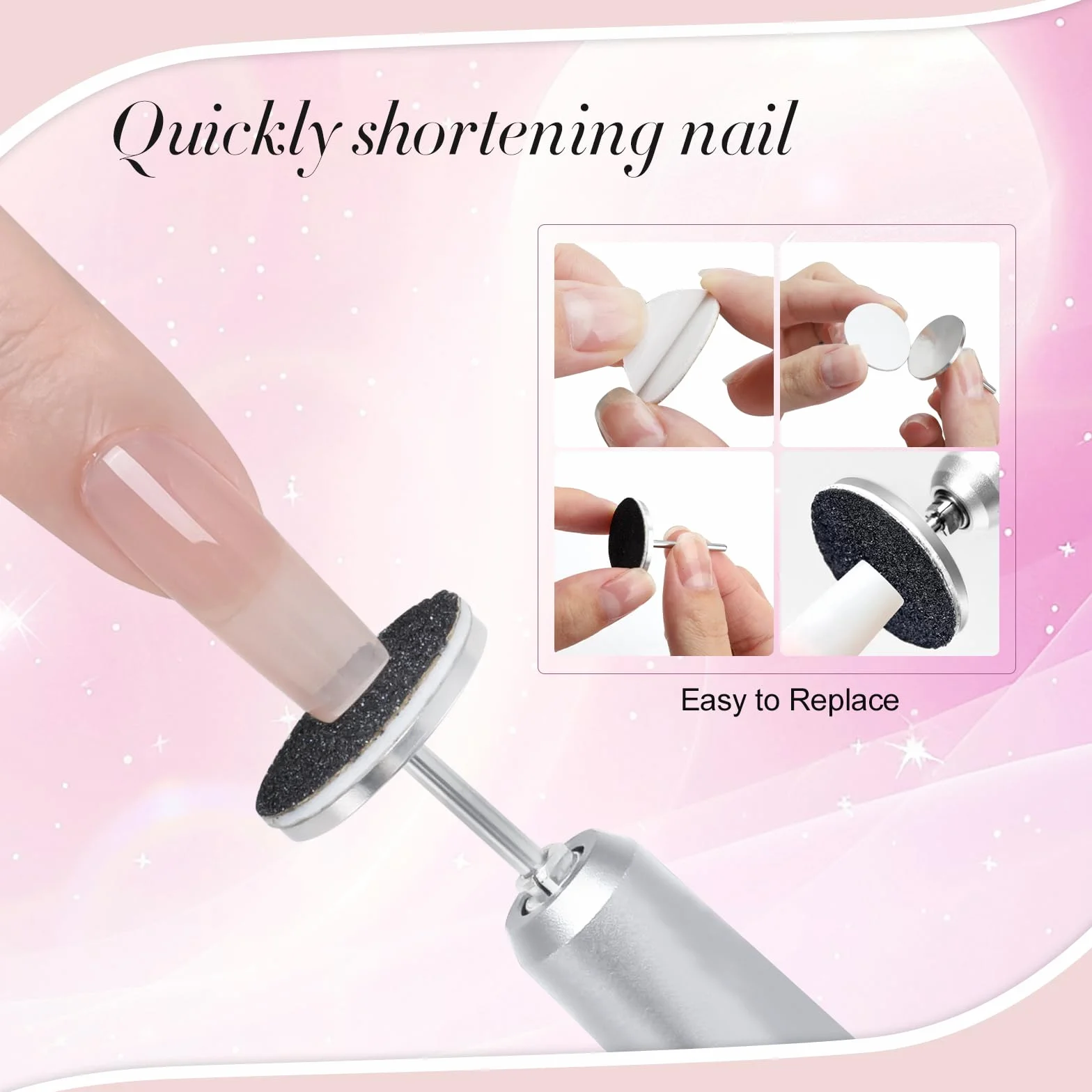 Elektryczny zestaw do pedicure 120 krążków szlifierskich 25 mm + 2 nasadki frezujące