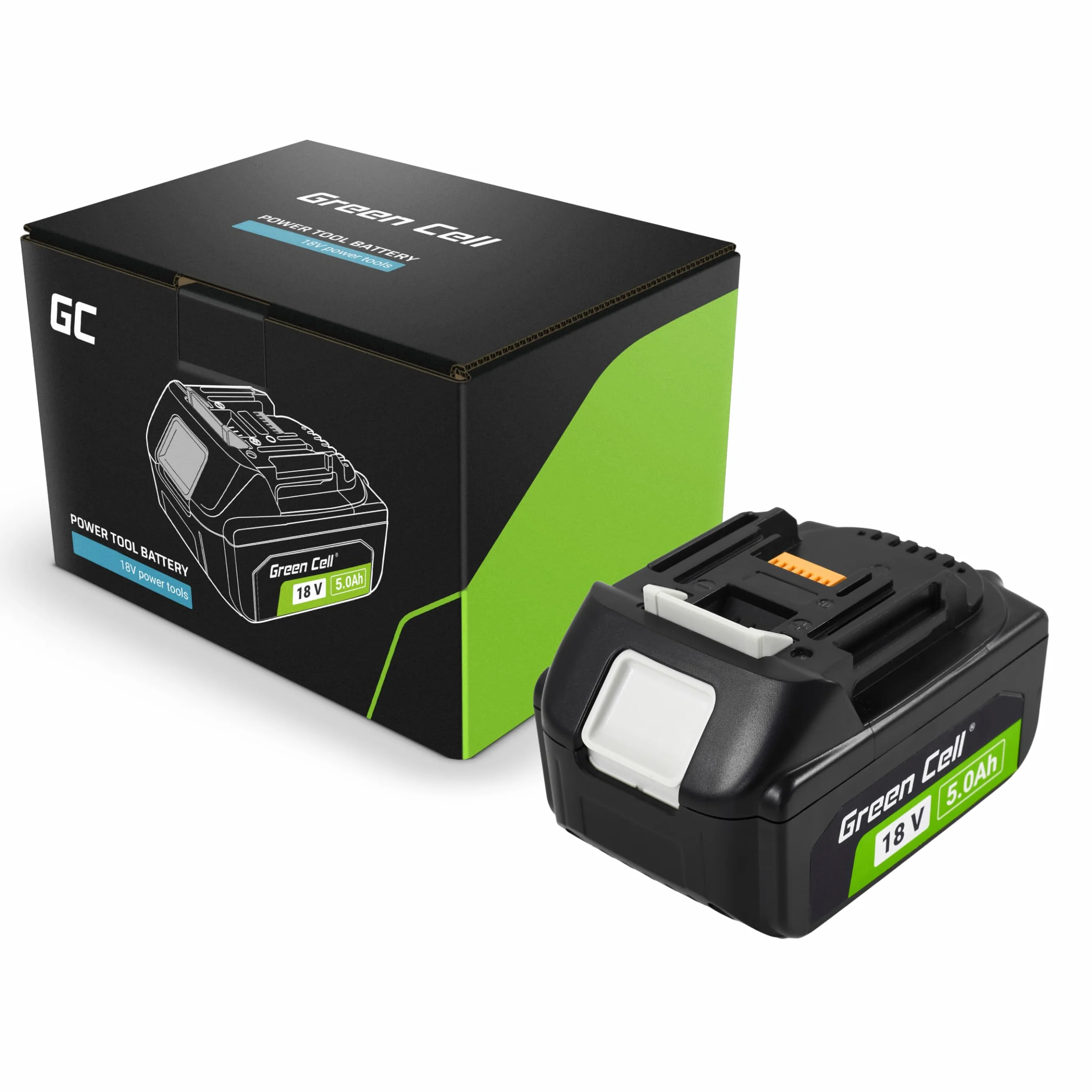 Akumulator Green Cell 18V 5Ah Li-Ion do elektronarzędzi Makita LXT — Wysokiej Jakości Zamiennik, Wskaźnik LED Naładowania, Zoptymalizowana Wydajność i Trwałość