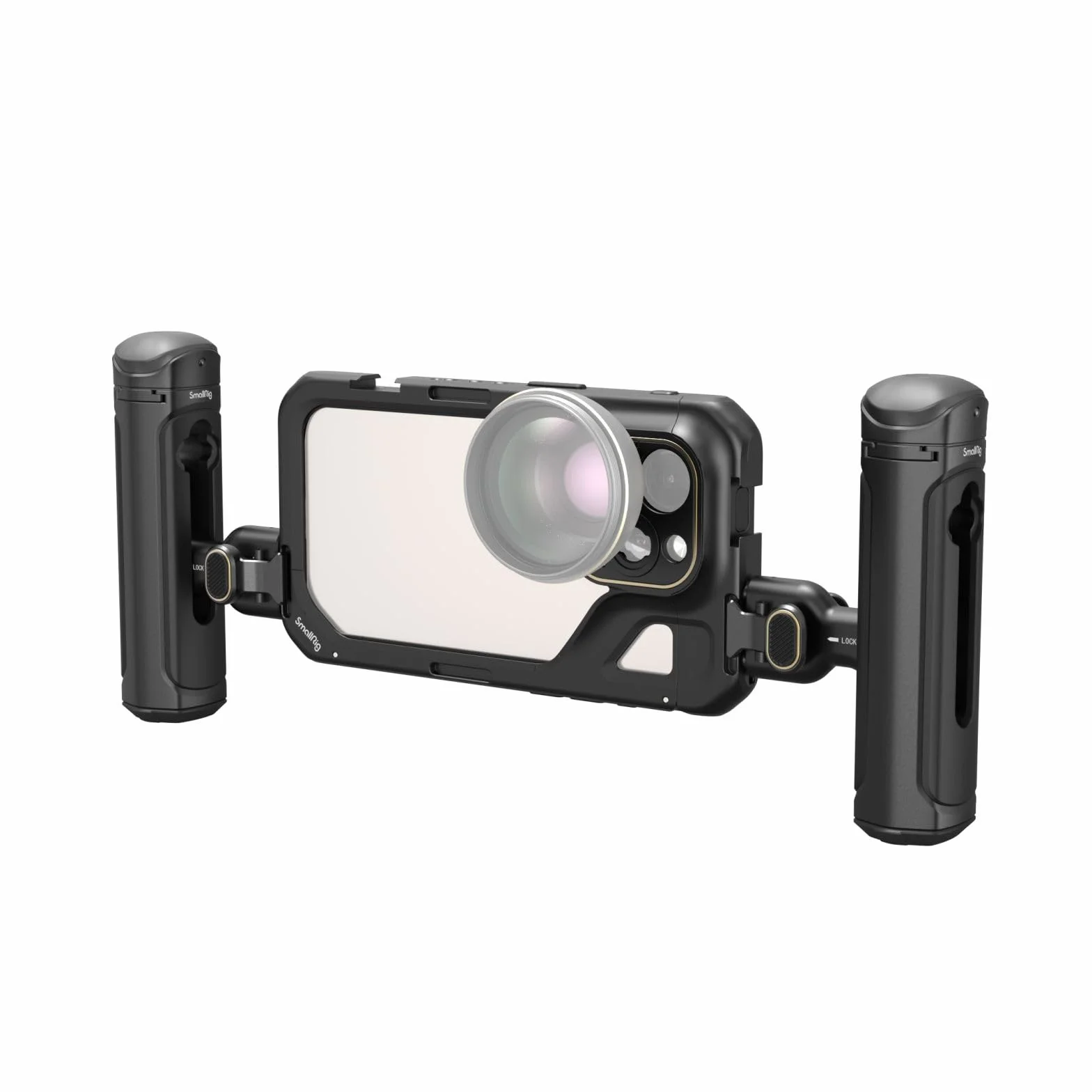 SMALLRIG Zestaw z podwójną podręczną obudową telefoniczną do iPhone 15 Pro, z bezprzewodowymi uchwytami z szybkozłączką, adapterem filtra 67 mm, zestawem do mobilnego zestawu - 4397B