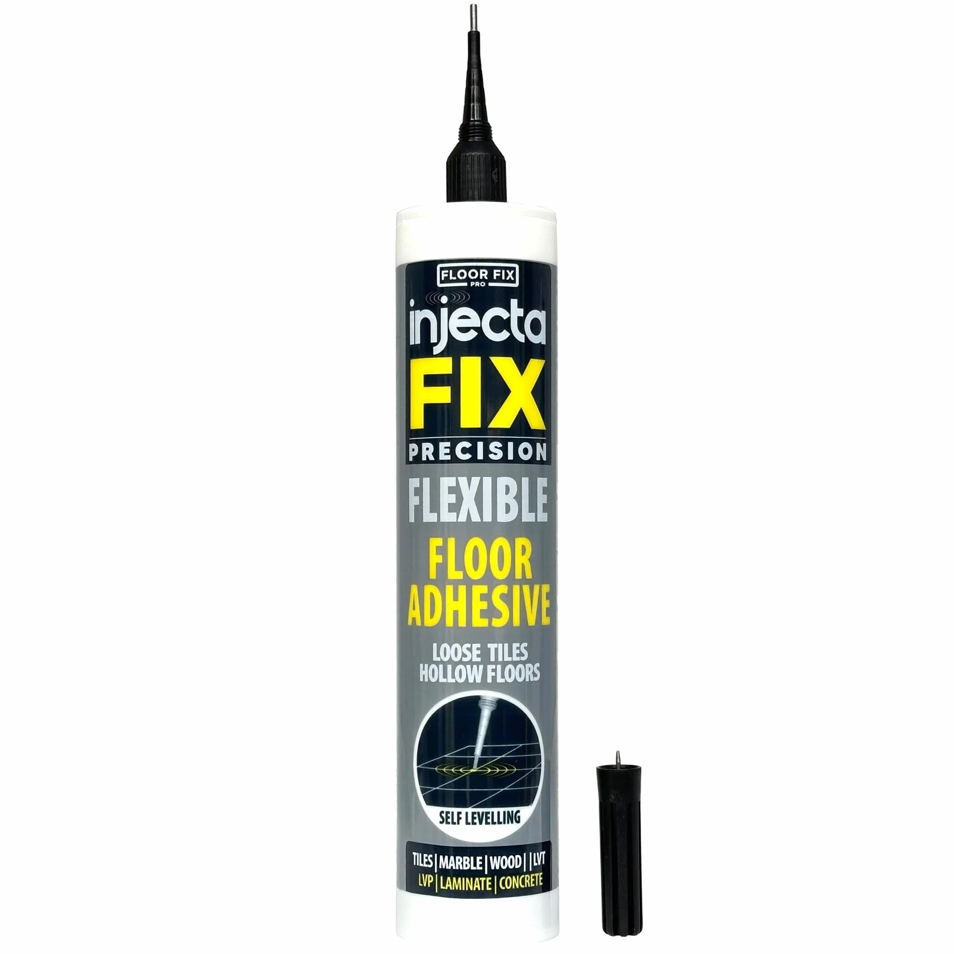 Floor-Fix Pro - Injectafix 300ml naprawia złuszczone płytki i podłogi puste - Zawiera końcówkę wtryskową do wąskich linii fug.