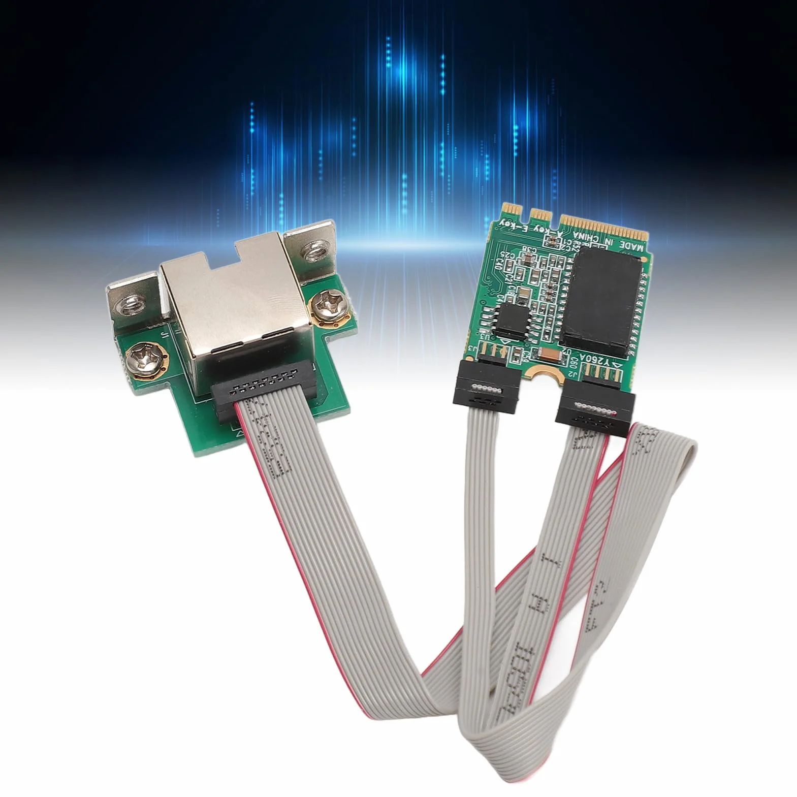 Karta Sieciowa M.2 A E Karta Sieciowa NIC z Wygiętym Wtykiem, Adapter Serwera Gigabit Ethernet, Jednoportowy Adapter Gigabit Serwera NIC M.2 A E I210AT Obsługuje 1000/100/10Mbps,