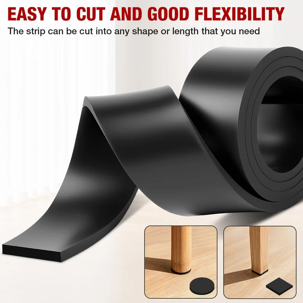 Elastyczny pasek gumowy Rolka gumowa 1m×40mm×5mm, antywibracyjny pasek neoprenowy (nie klej), do uszczelnień DIY, ochrony wykładzin podłogowych, antywibracyjnych, antypoślizgowych