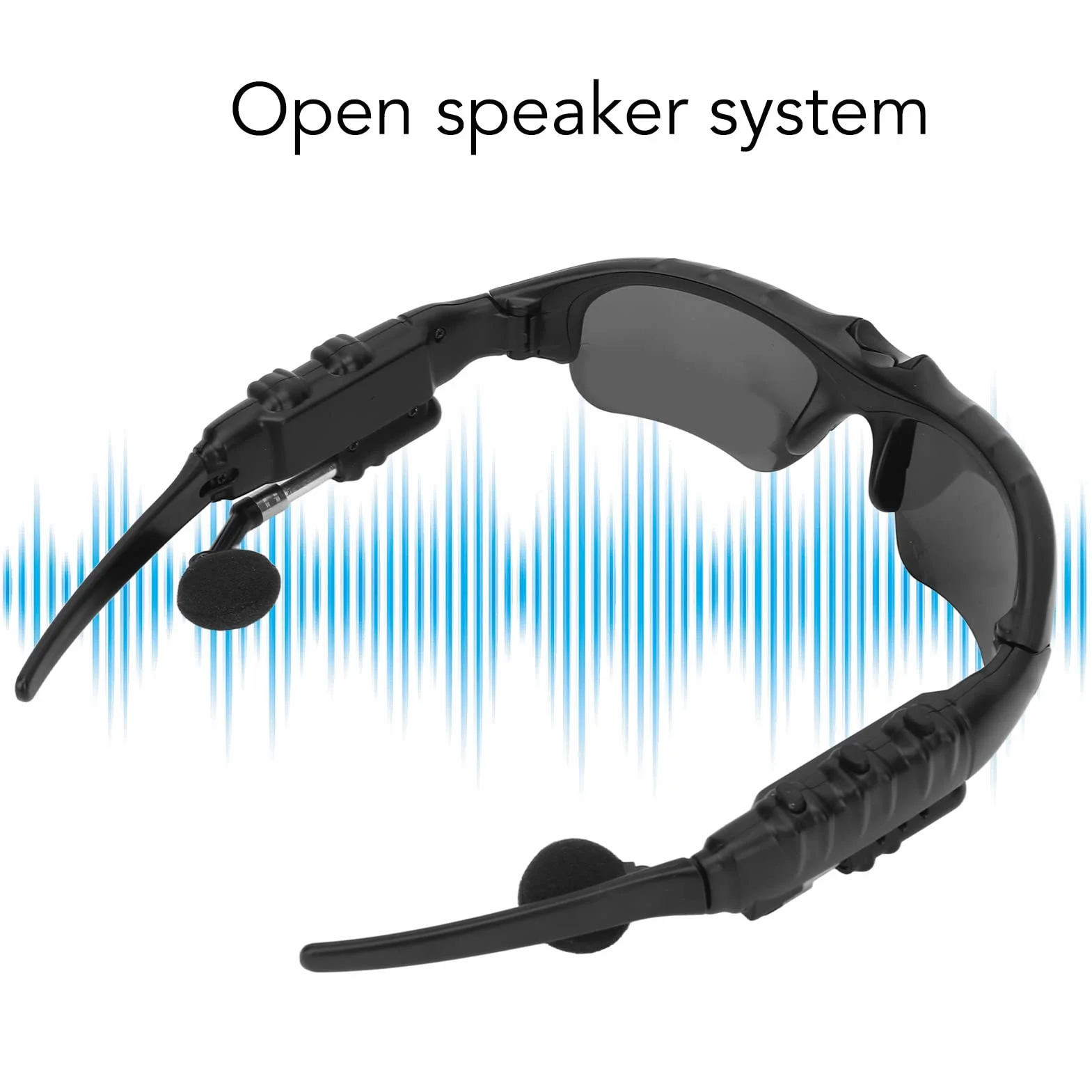 Inteligentne Okulary Przeciwsłoneczne Bluetooth, Czarne Soczewki Polaryzacyjne Bezprzewodowe Muzyczne Okulary Przeciwsłoneczne, Otwarty System Głośników Stereo, Sportowe Okulary Przeciwsłoneczne na