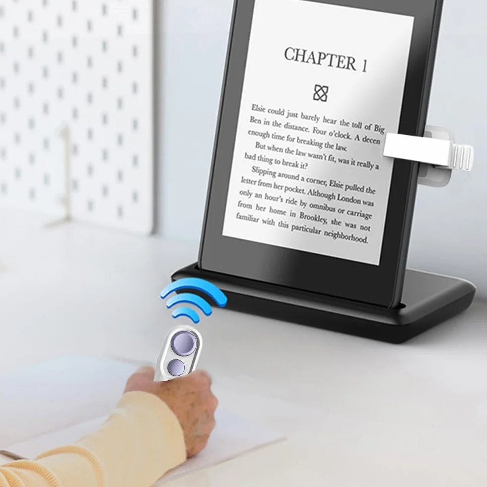 Zdalna strona Turner dla Kindle Paperwhite Oasis Kobo czytniki przenośne zdalne sterowanie Page Turner ze smyczą kamera zdalna migawka do tabletów iPad (fioletowy)