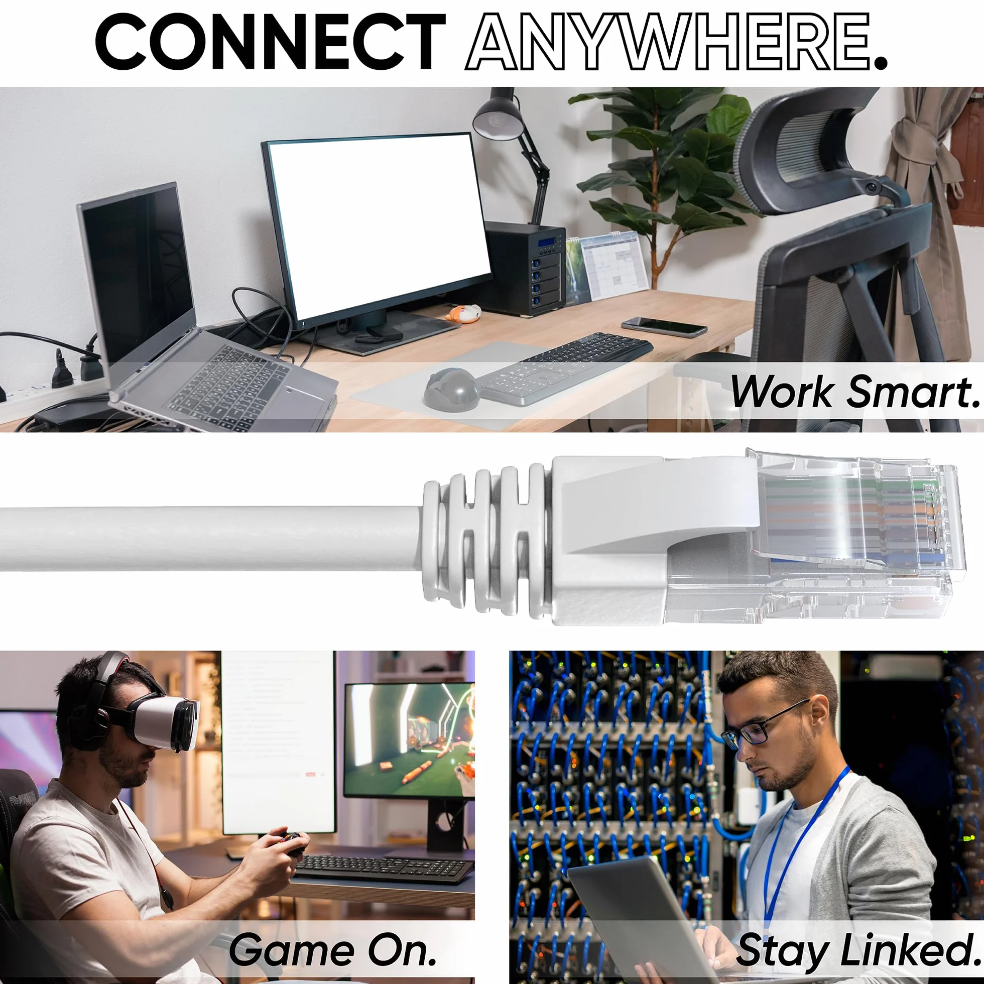 Pan. Tronic 305m Kabel sieciowy Ethernet Cewka | Kabel instalacyjny | CAT5E, AWG24, CCA, UTP, RJ45 | Gigabit LAN | Szybki Internet | PC, przełącznik, router, modem, przełącznik (305 metrów, szary)