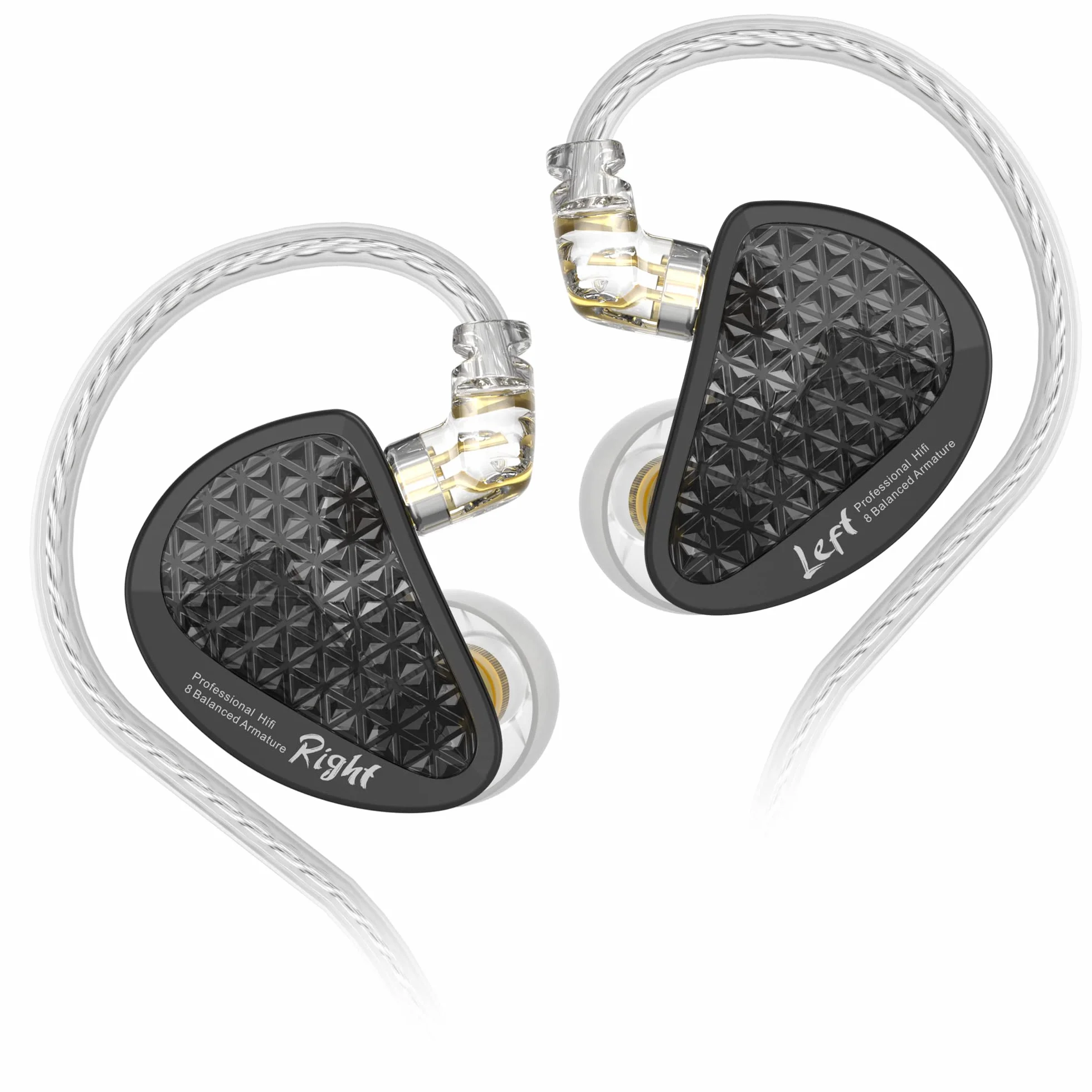 KZ AS16 PRO słuchawki douszne 8 przetworników Armature HiFi IEM czarne