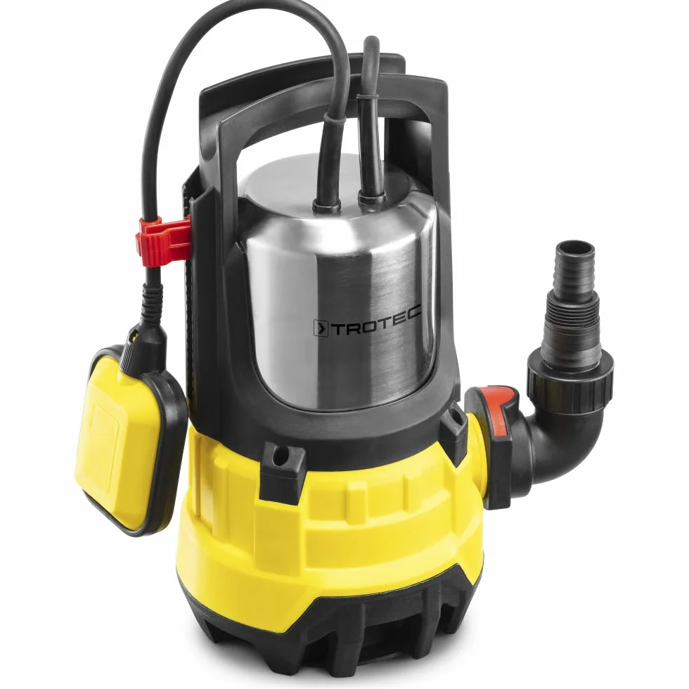 TROTEC Pompa zanurzeniowa TWP 9000 ES – Pompa do brudnej wody – wydajność 15000 l/h, moc 900 W, głębokość zanurzenia maks. 7 m, IPX8